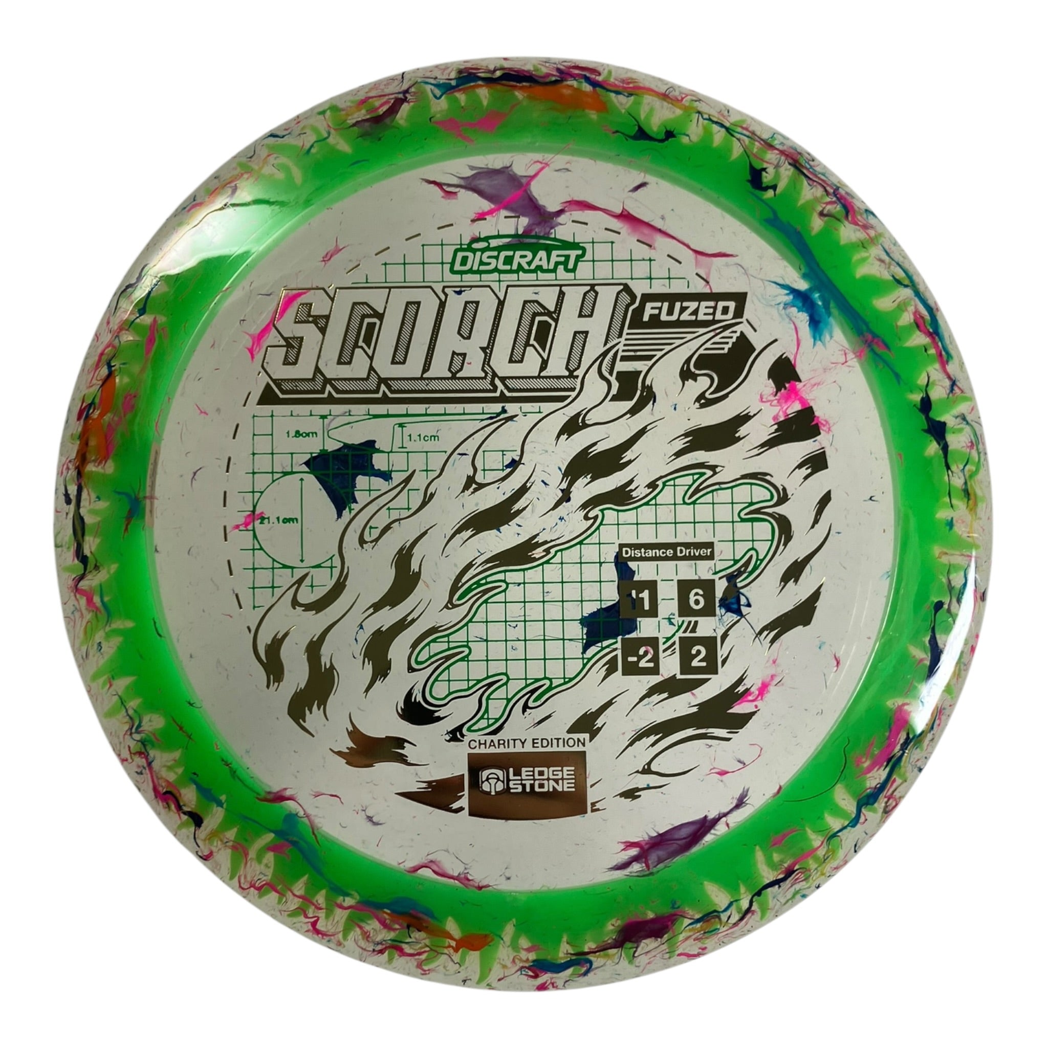 Discraft Scorch | FuZed w/ ESP Rim | Green/Black Stars 174g (Ledgestone Finale) Disc Golf