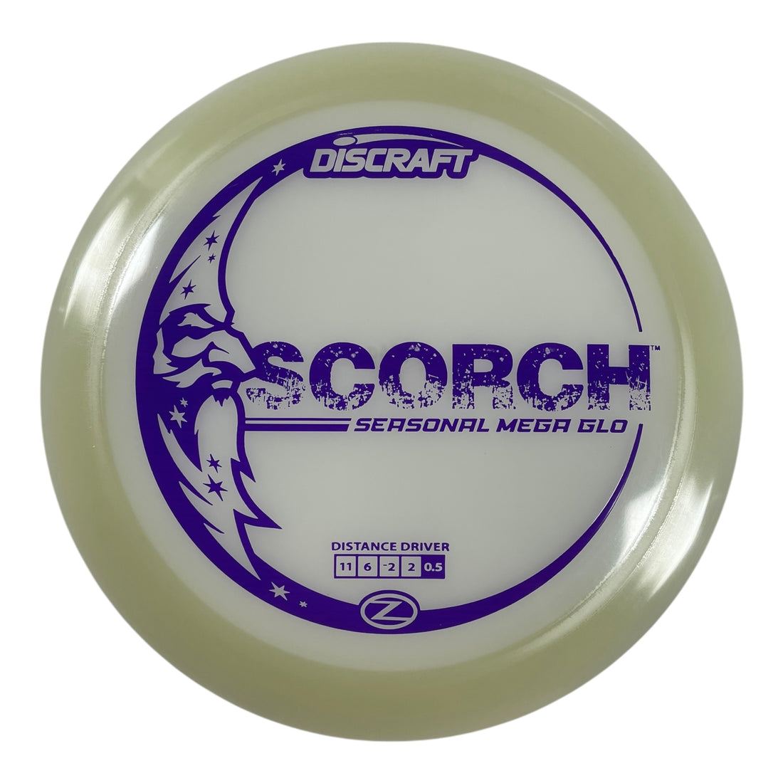 Discraft Scorch | Mega-Glo | Glow/Purple 174g Disc Golf