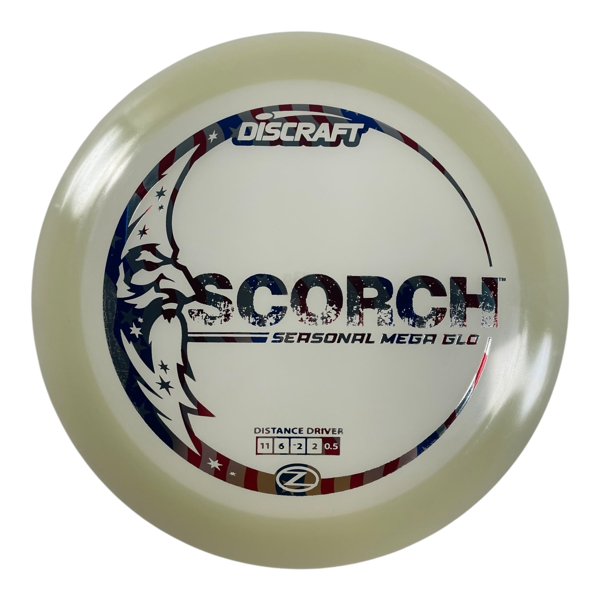 Discraft Scorch | Mega-Glo | Glow/USA 173g Disc Golf