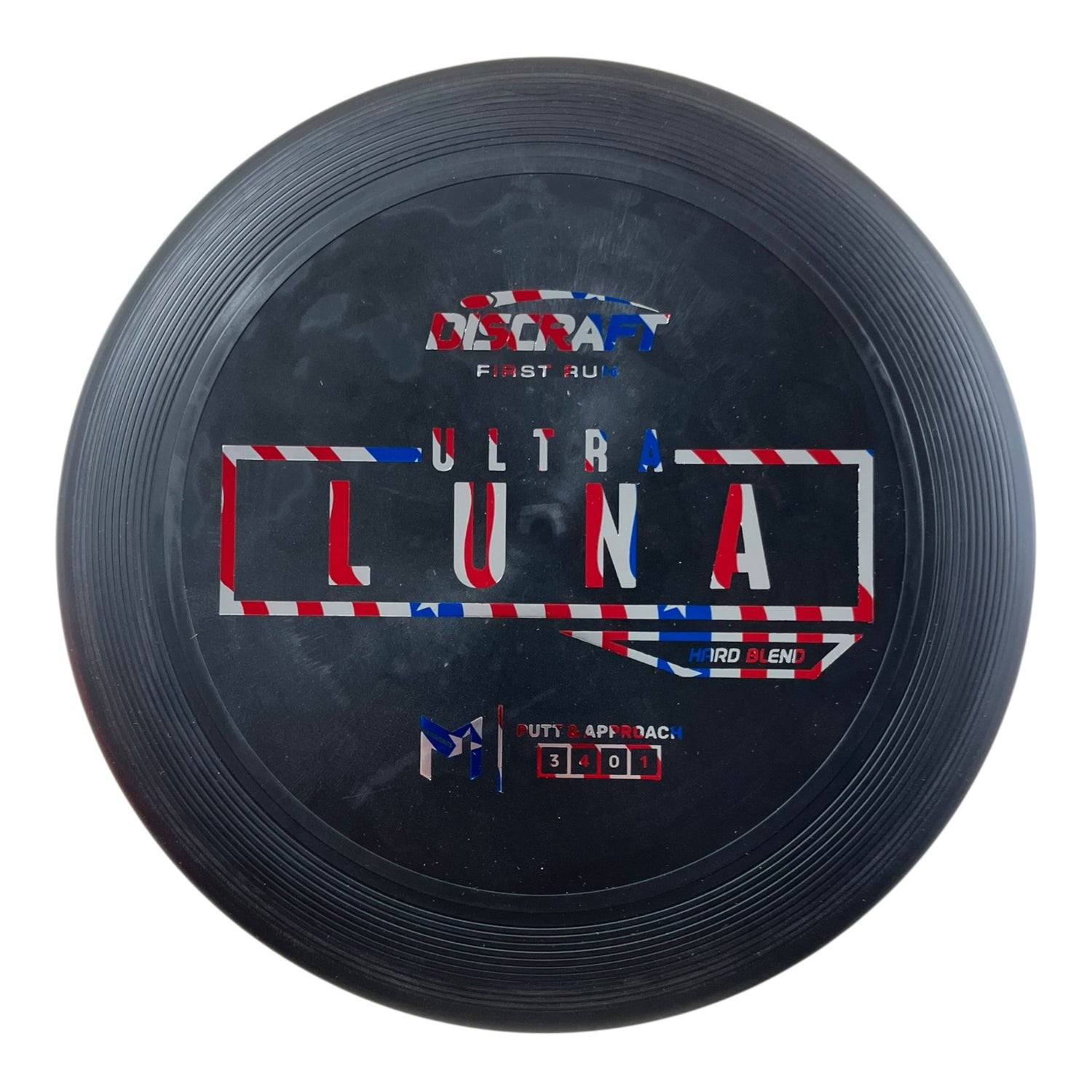 Discraft UltraLuna | Putter Line Hard | Black/USA 169g (First Run) Disc Golf