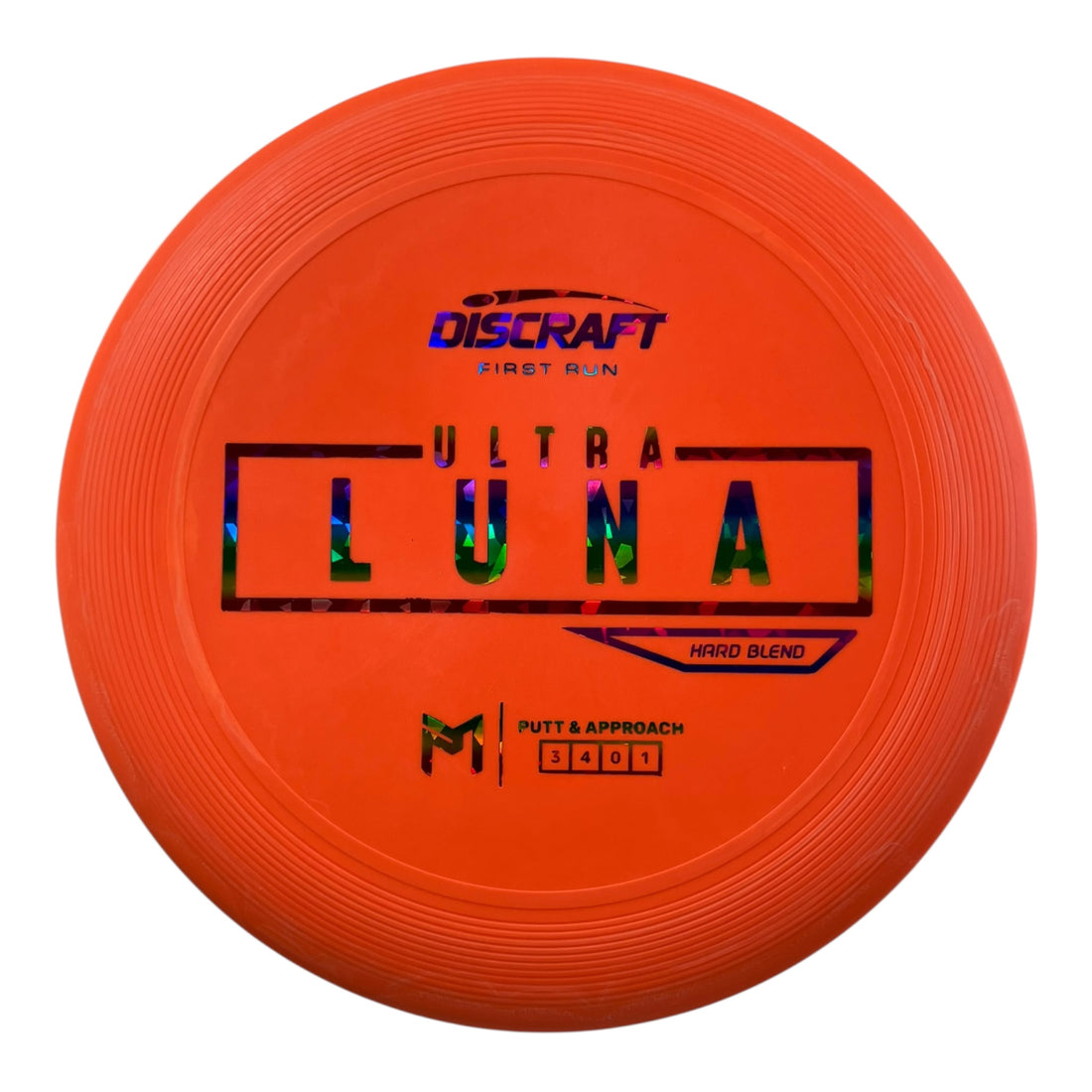 Discraft UltraLuna | Putter Line Hard | Orange/Rainbow 169g (First Run) Disc Golf