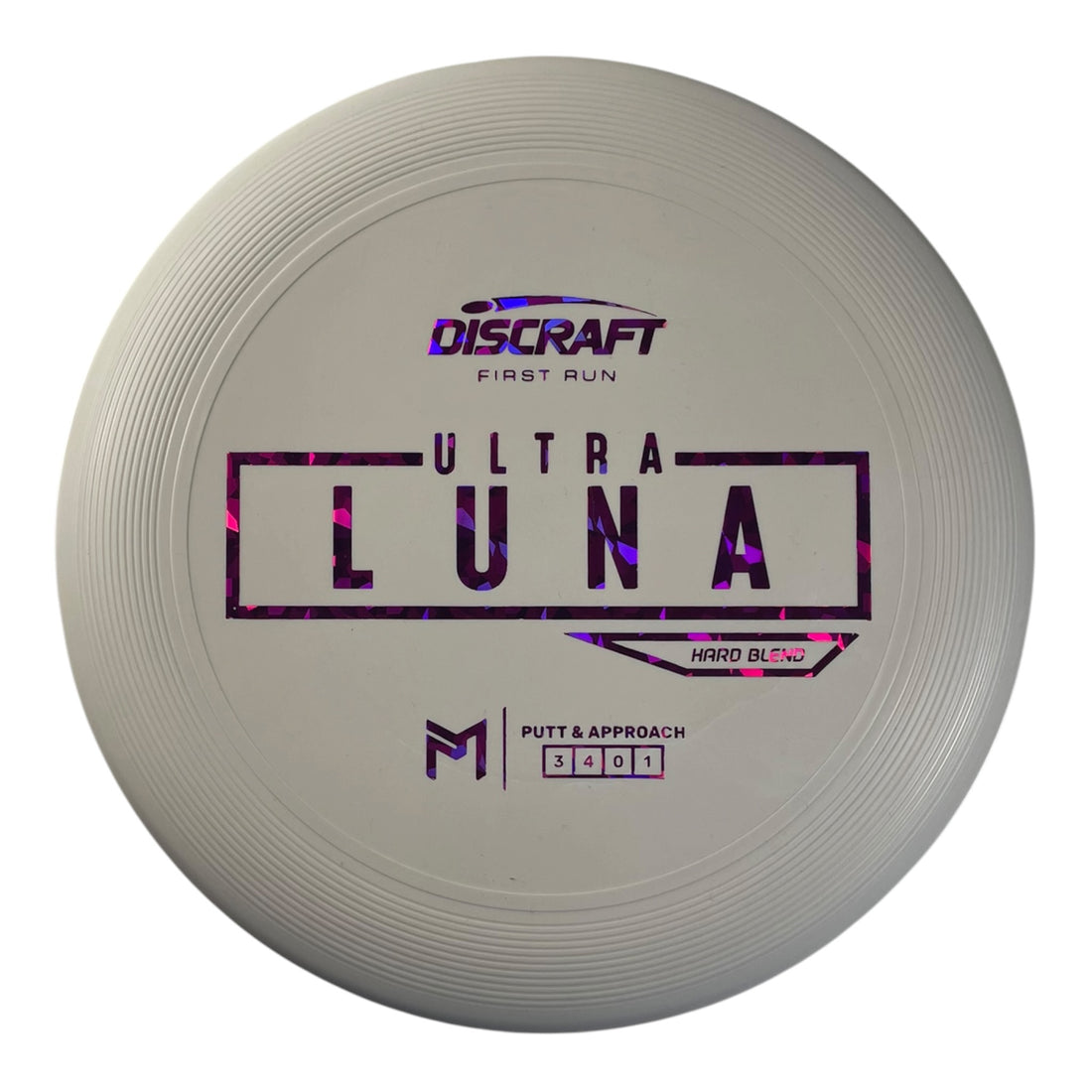 Discraft UltraLuna | Putter Line Hard | White/Pink 168-169g (First Run) Disc Golf