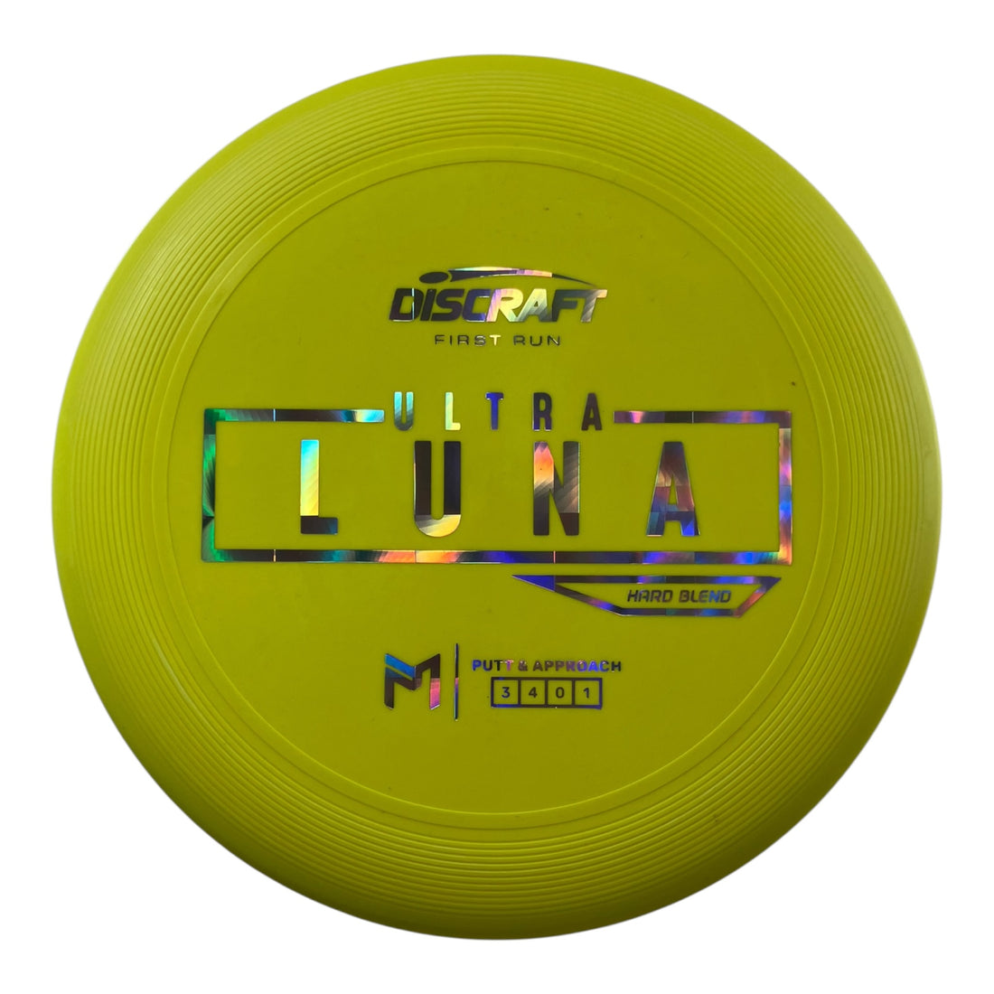 Discraft UltraLuna | Putter Line Hard | Yellow/Holo 172g (First Run) Disc Golf