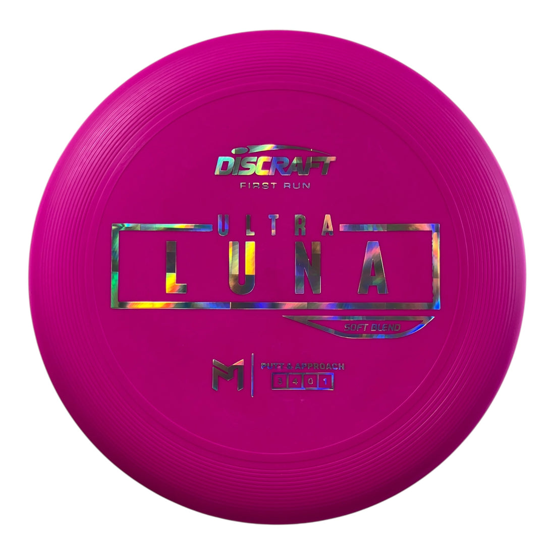 Discraft UltraLuna | Putter Line Soft | Pink/Holo 167g (First Run) Disc Golf