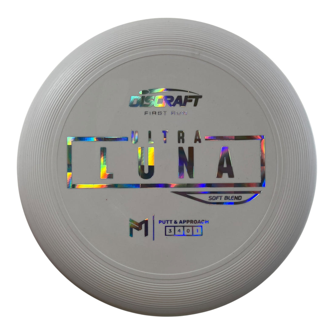 Discraft UltraLuna | Putter Line Soft | White/Holo 171-172g (First Run) Disc Golf