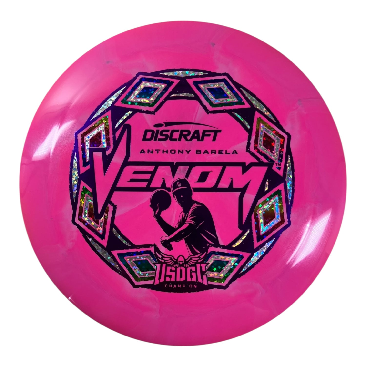 Discraft Venom | ESP Swirl | Pink/Multi 174g (Anthony Barela USDGC) Disc Golf