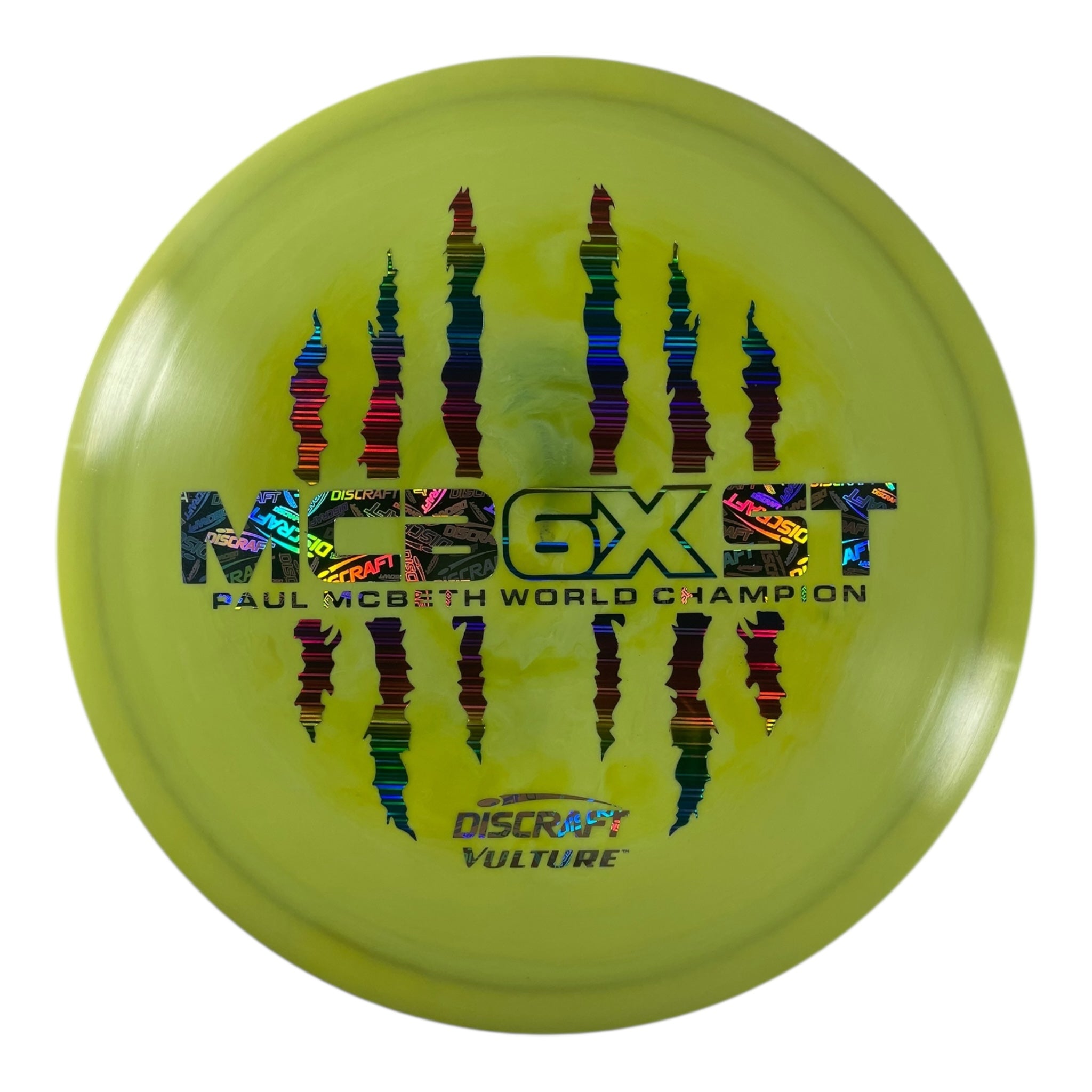 Discraft Vulture | ESP | Yellow/Rainbow 174g (Paul McBeth 6x Claw) Disc Golf