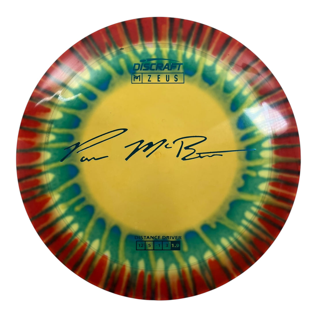 Discraft Zeus | Z Line Fly Dye | Rasta/Blue 173g (Paul McBeth) Disc Golf