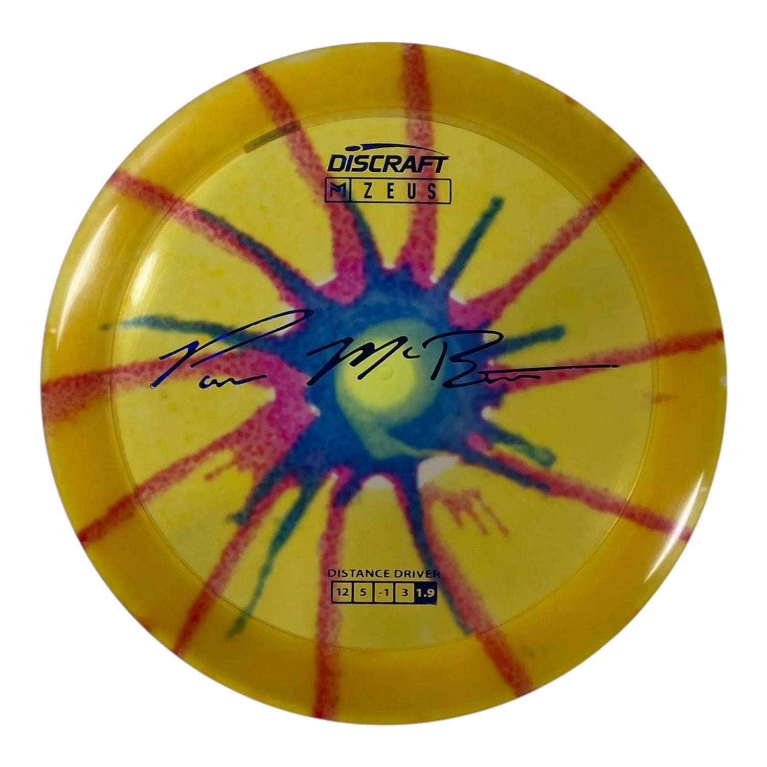Discraft Zeus | Z Line Fly Dye | Yellow/Blue 166g (Paul McBeth) Disc Golf