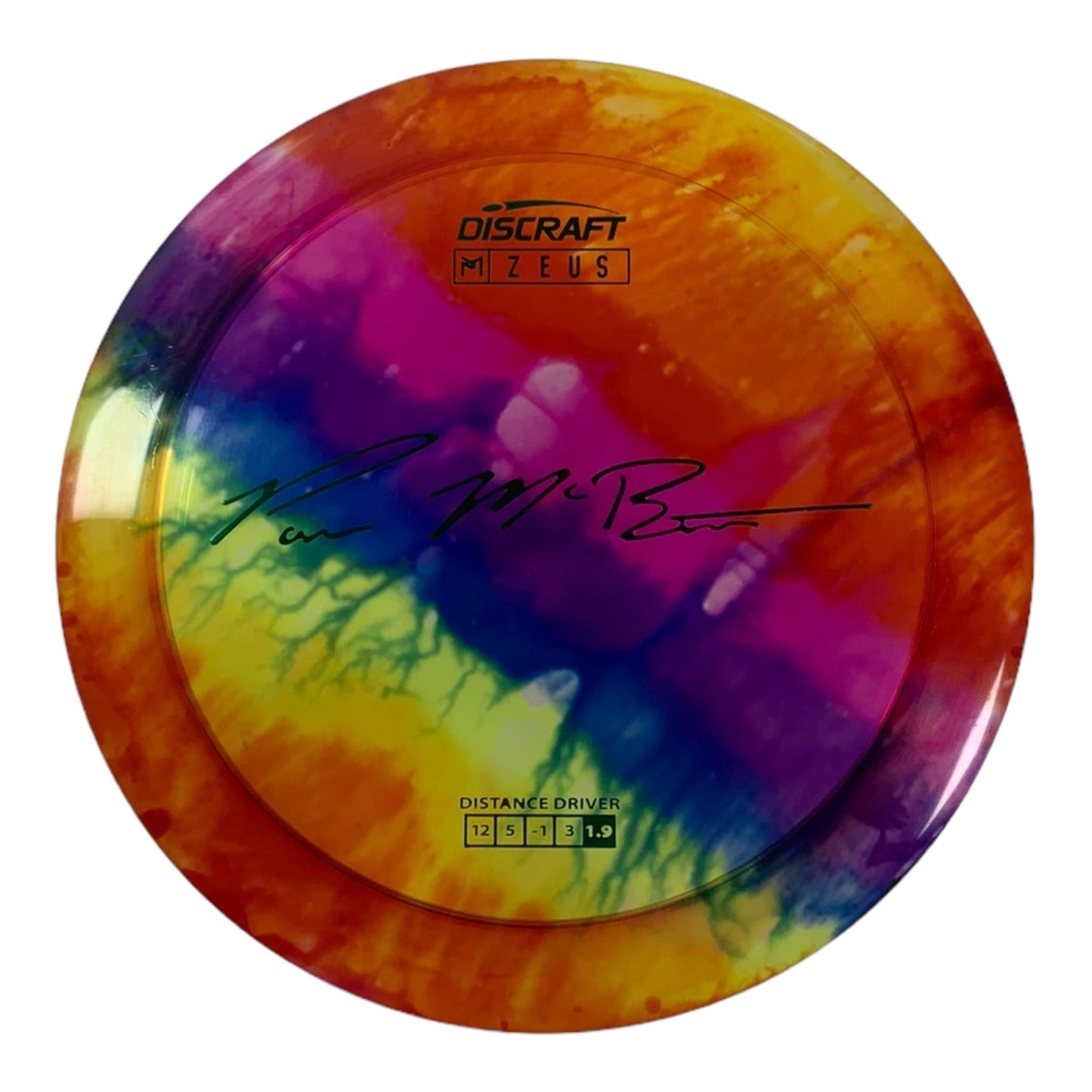 Discraft Zeus | Z Line Fly Dye | Rainbow/Green 166g (Paul McBeth) Disc Golf