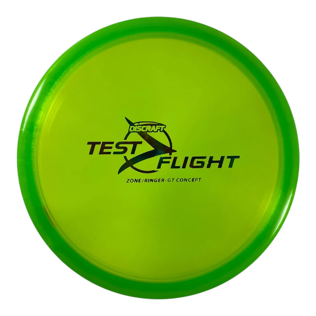 Discraft Zone GT - Test Flight | Z Line | Green/Rainbow 174g (Ringer Top) Disc Golf