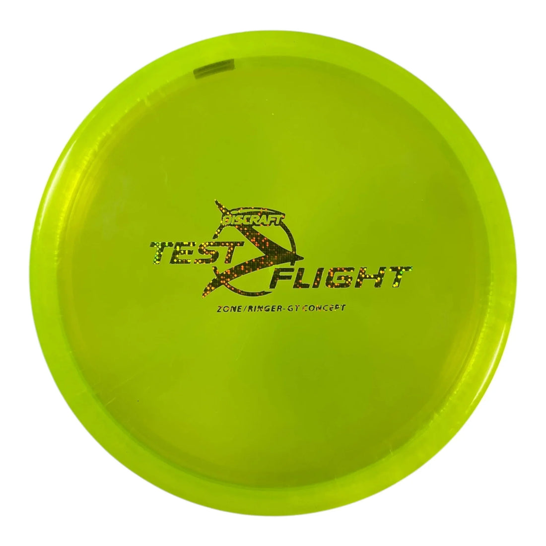 Discraft Zone GT - Test Flight | Z Line | Yellow/Sparkle 174g (Ringer Top) Disc Golf