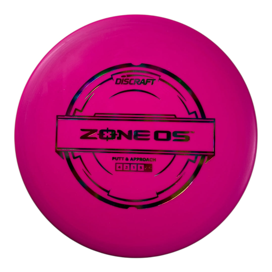 Discraft Zone OS | Putter Line Hard | Pink/Rainbow 172g Disc Golf