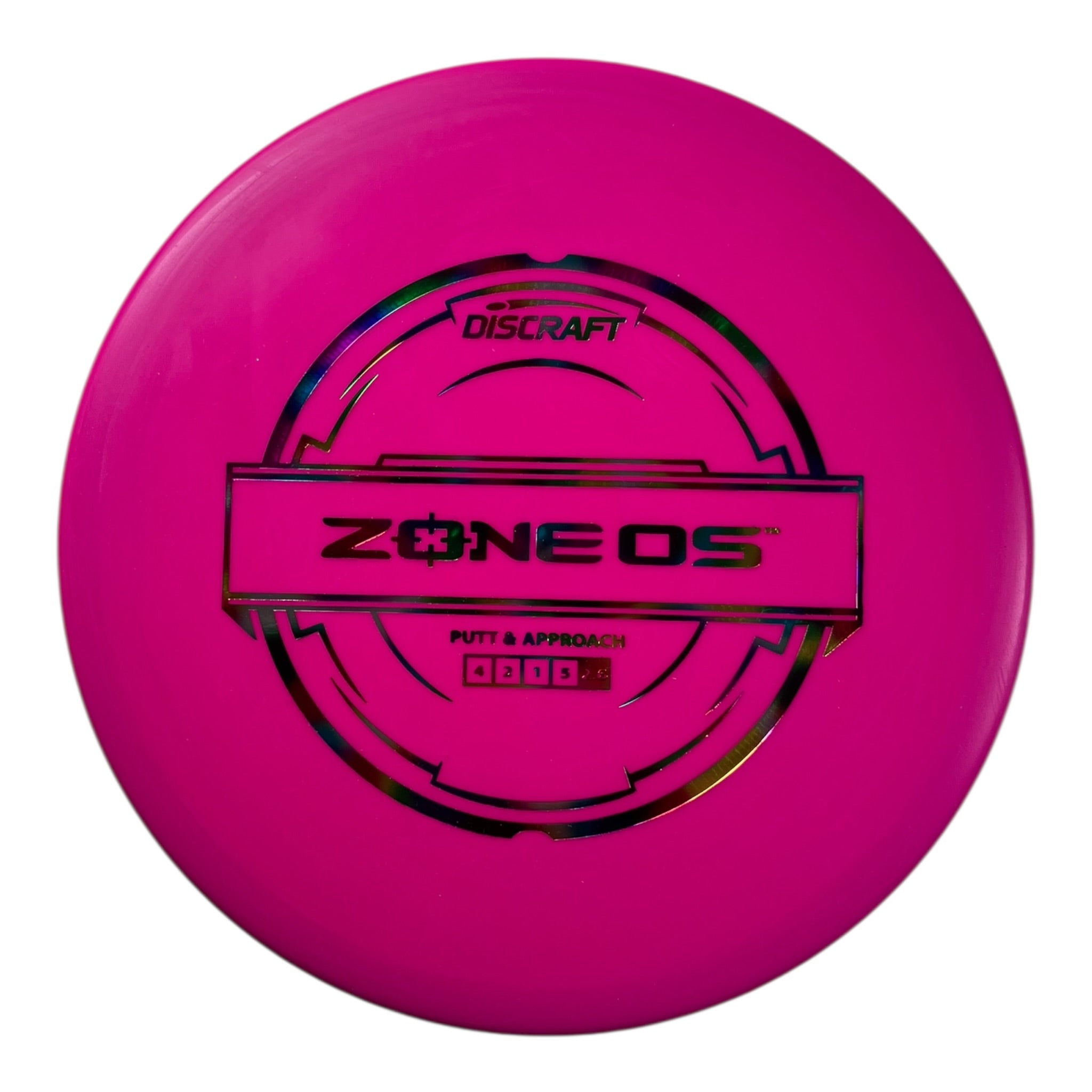 Discraft Zone OS | Putter Line Hard | Pink/Rainbow 172g Disc Golf