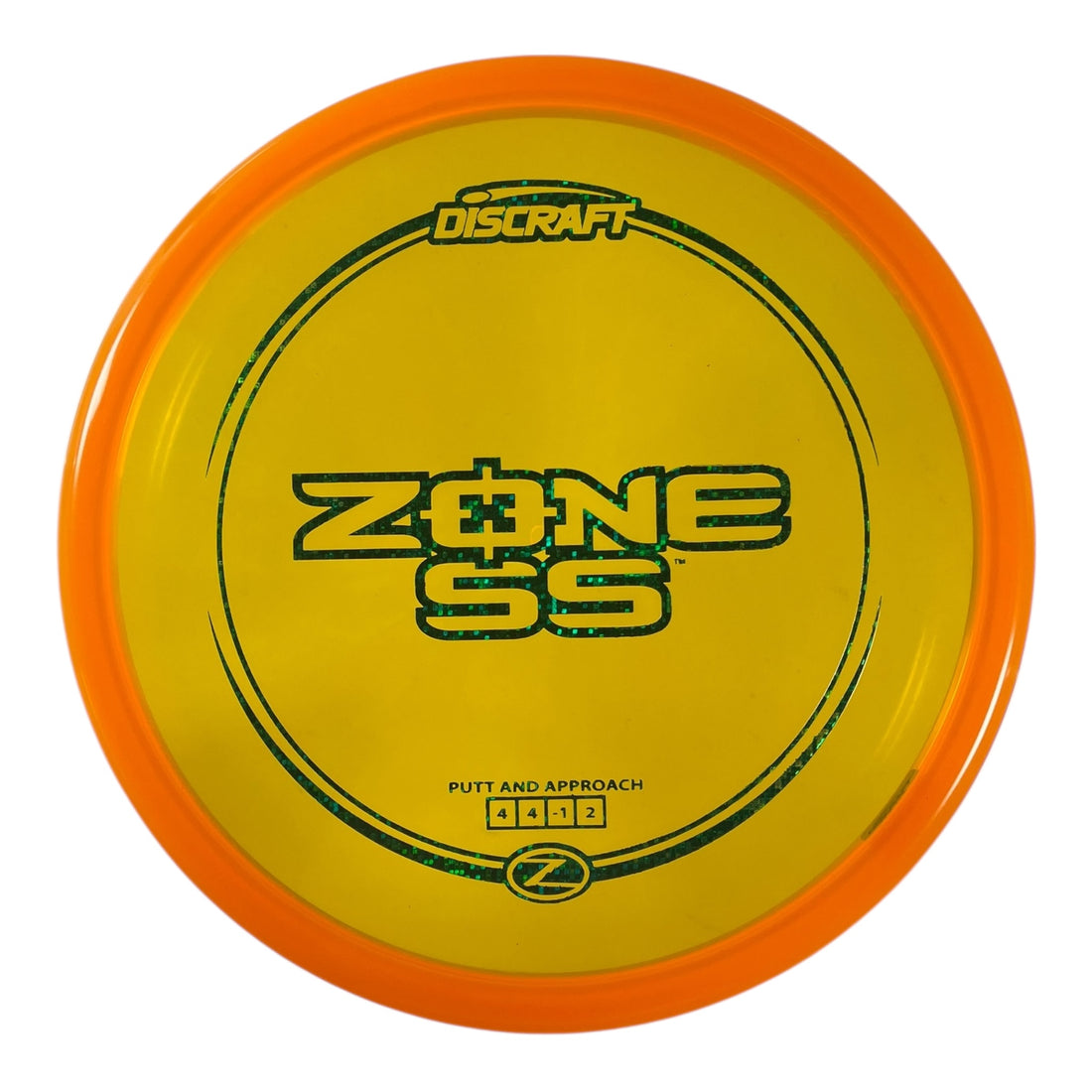 Discraft Zone SS | Z Line | Orange/Green Sparkle 174g Disc Golf