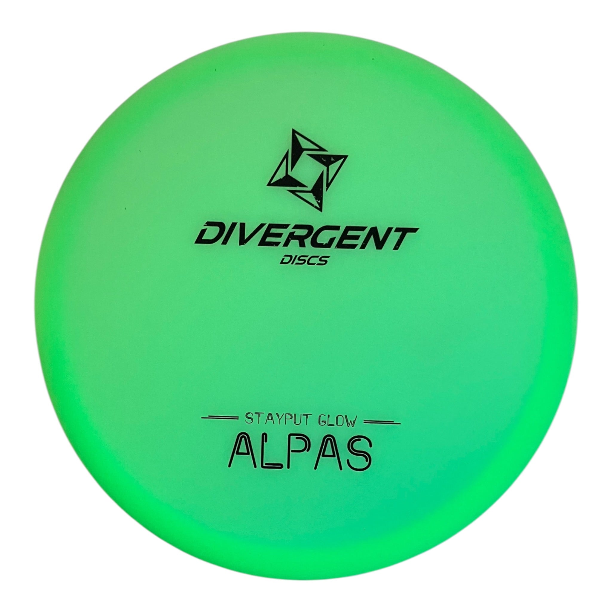Divergent Discs Alpas | StayPut Glow | Green/Black 176 Disc Golf