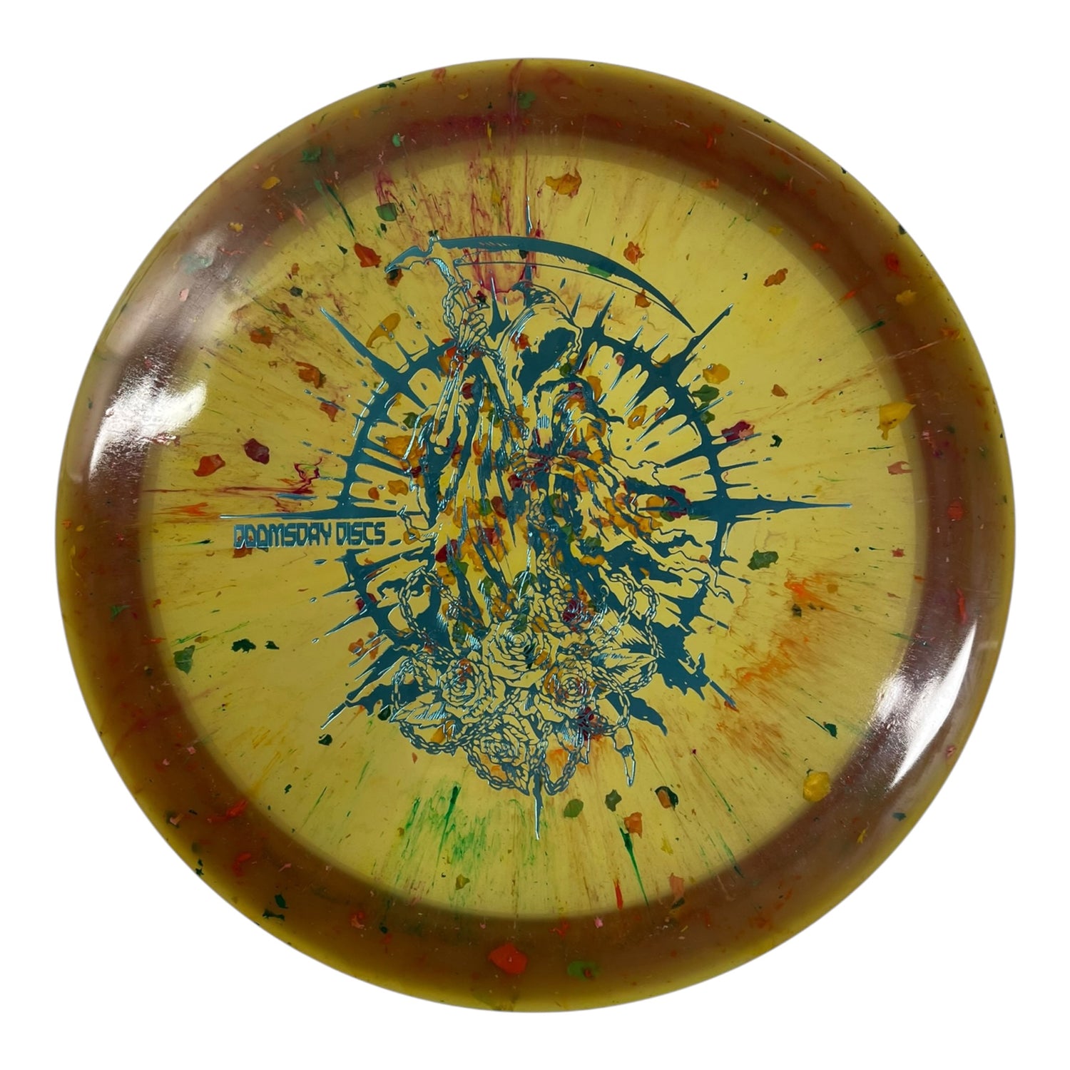 Doomsday Discs Cataclysm | Isolation Glow | Multi/Blue 175g (Infected Floral Reaper) Disc Golf