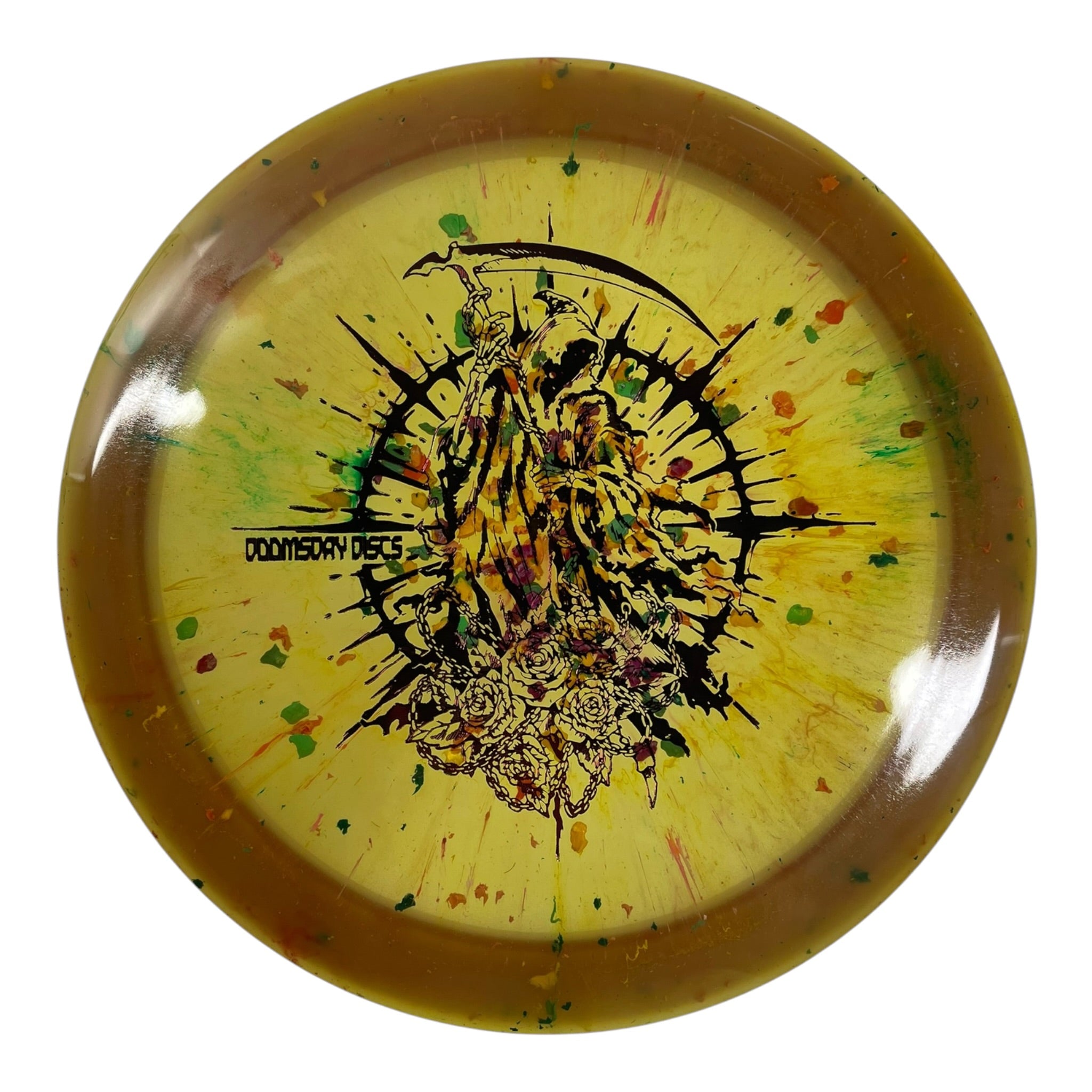 Doomsday Discs Cataclysm | Isolation Glow | Multi/Maroon 175g (Infected Floral Reaper) Disc Golf