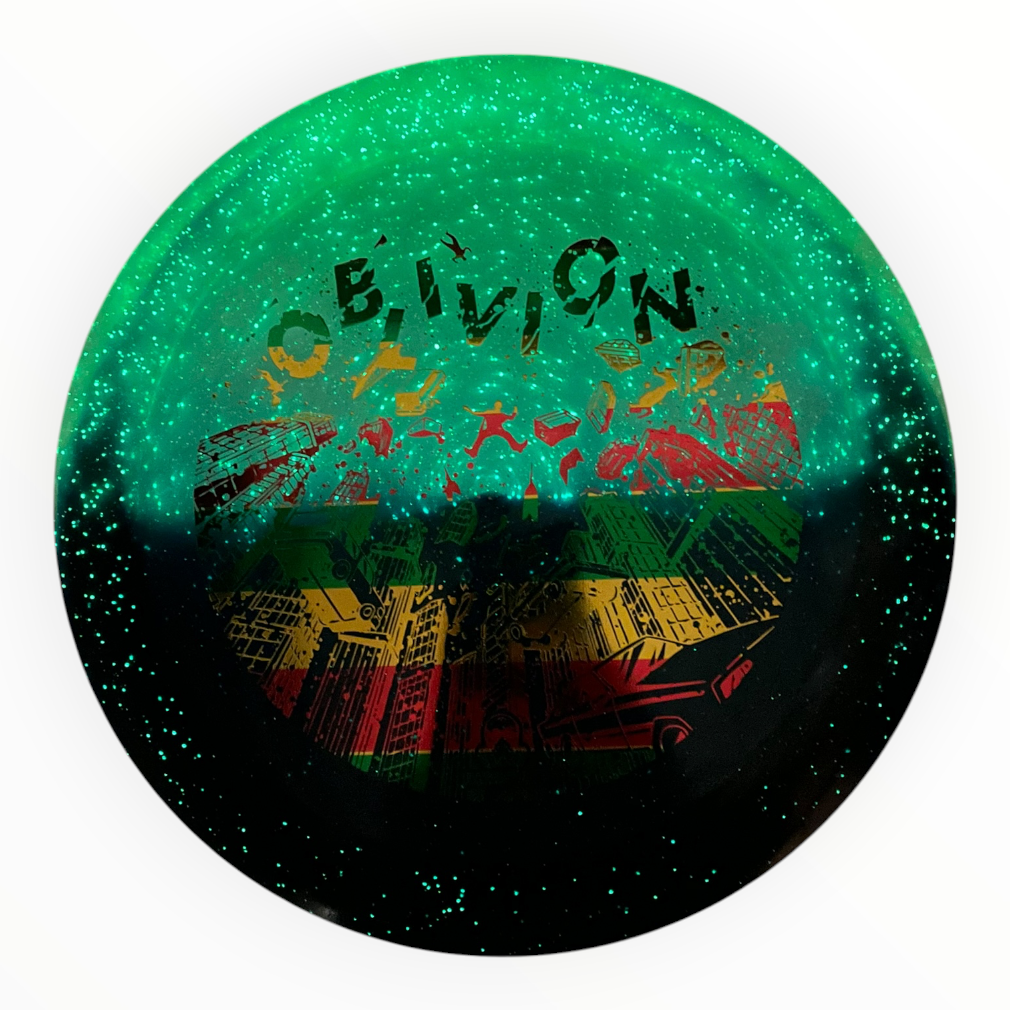 Doomsday Discs Oblivion | Retina Glow | Blue/Rasta 175g Disc Golf