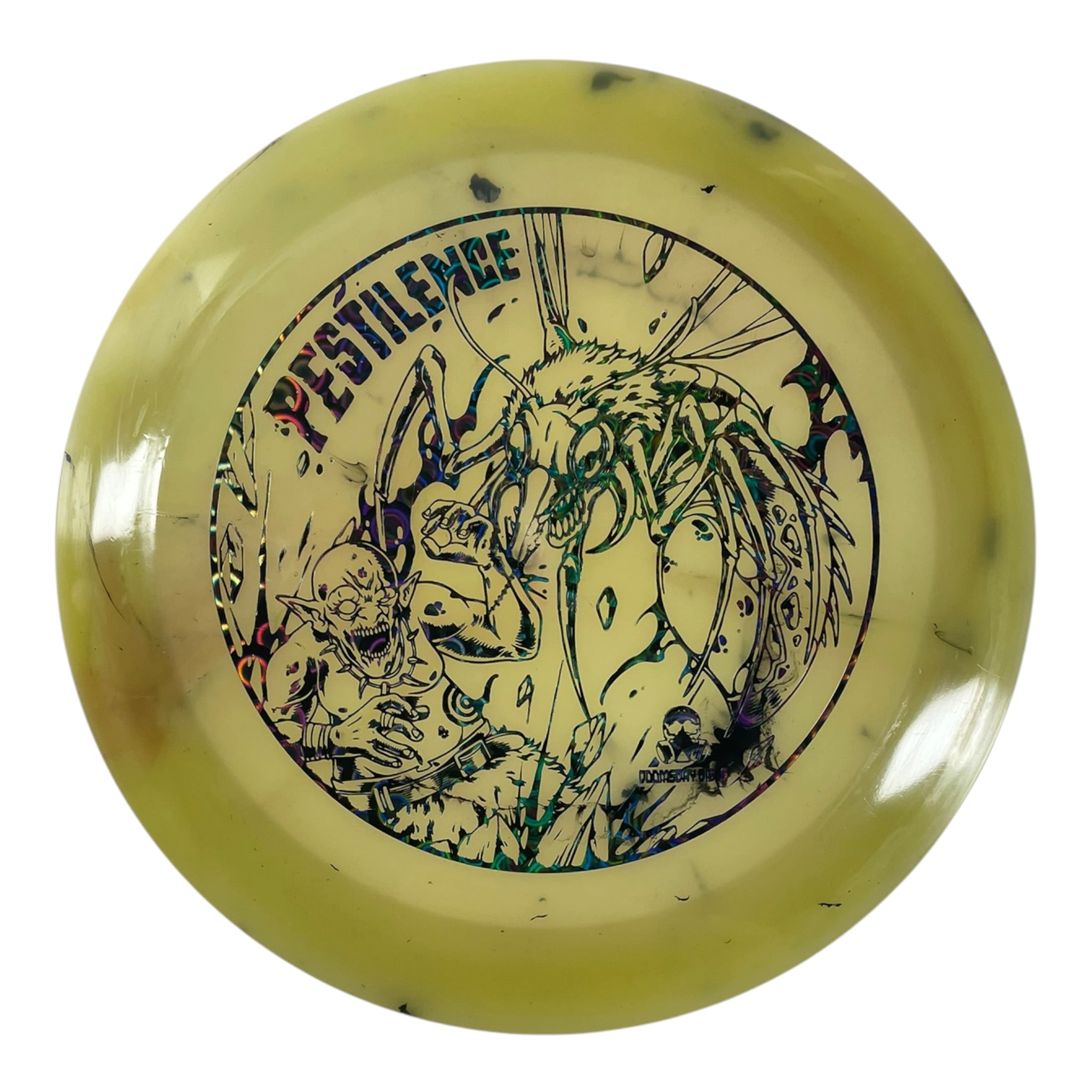 Doomsday Discs Pestilence | Toxic Waste | Yellow/Black Holo 173g Disc Golf