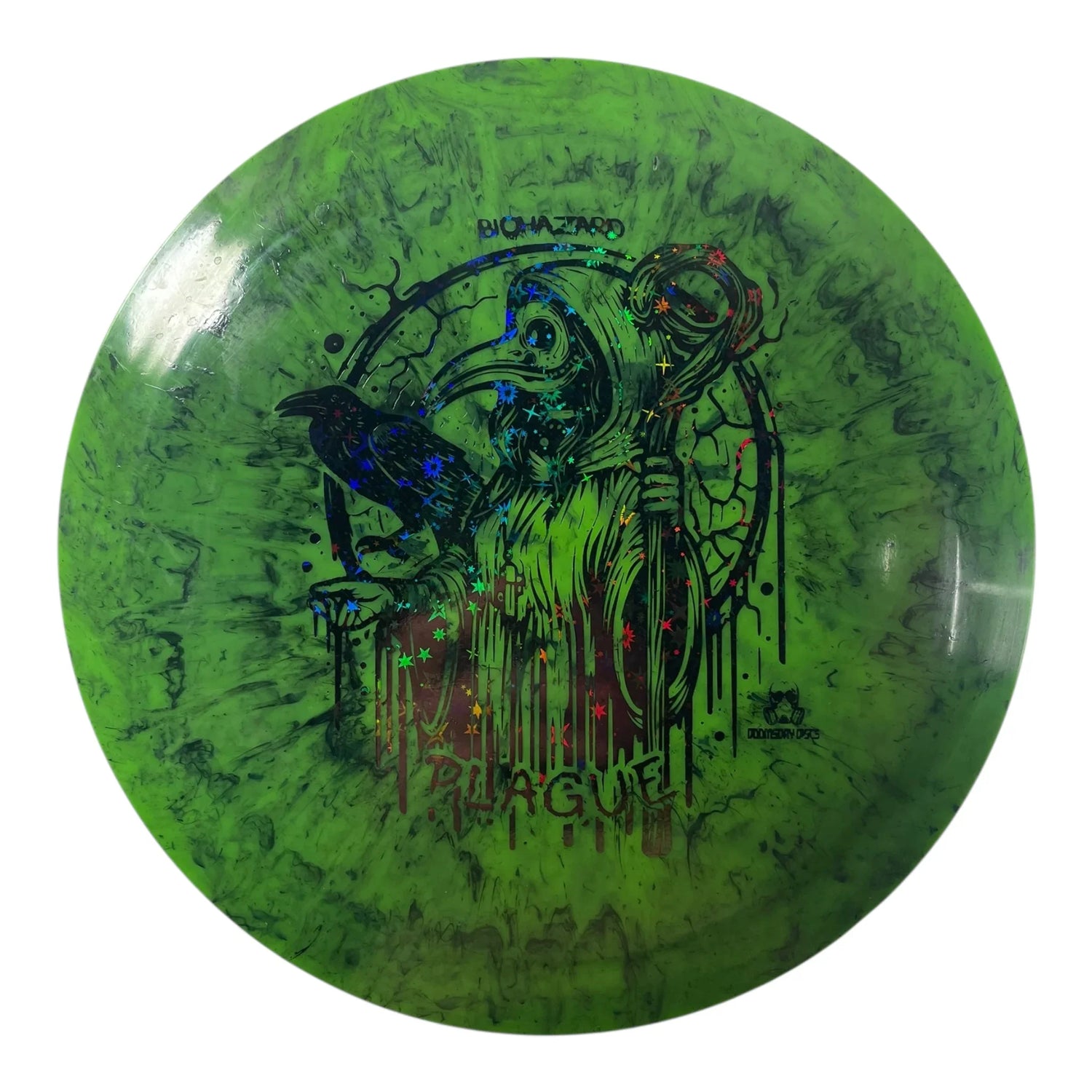 Doomsday Discs Plague | Biohazard | Green/Stars 172g Disc Golf