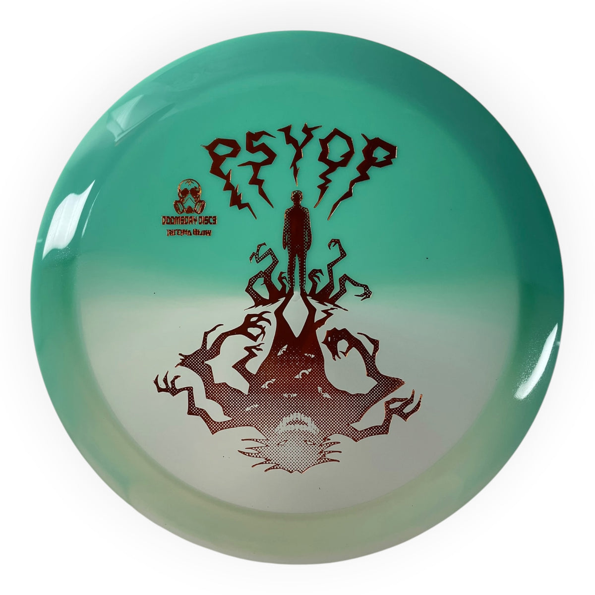 Doomsday Discs Psyop | Retina Glow | Teal/Orange 175g Disc Golf