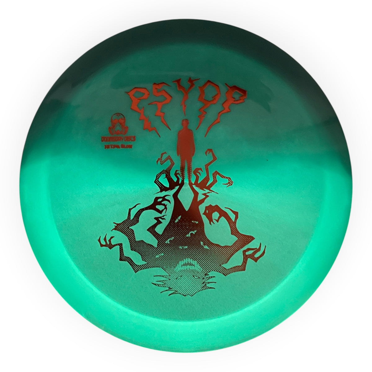 Doomsday Discs Psyop | Retina Glow | Teal/Orange 175g Disc Golf