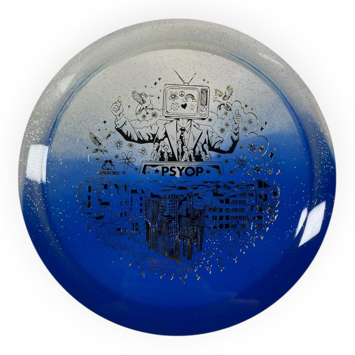 Doomsday Discs Psyop | Retina | Blue/Clear/Gold 174g Disc Golf