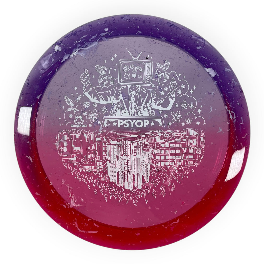 Doomsday Discs Psyop | Retina | Red/Purple/White 175g Disc Golf