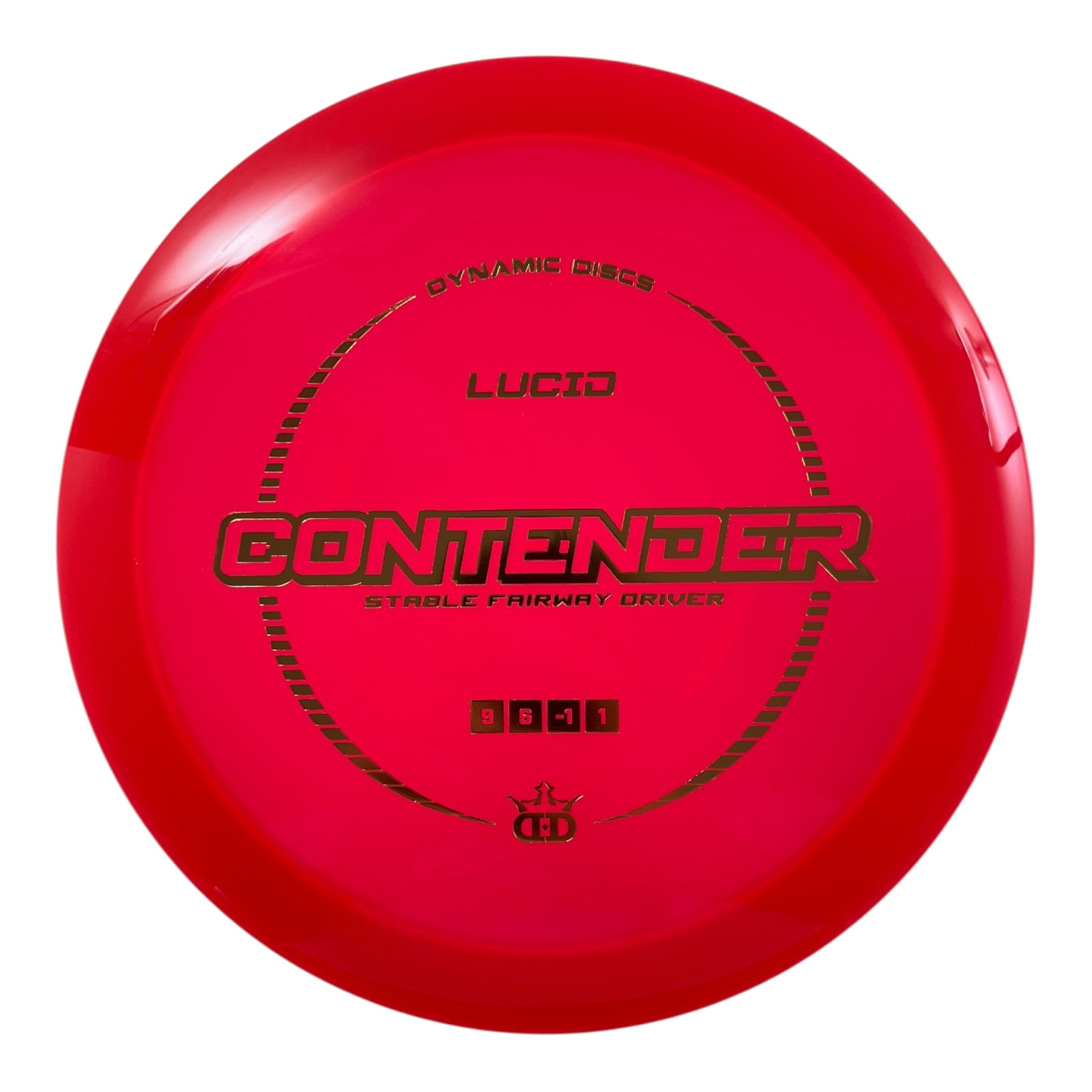 Dynamic Discs Contender | Lucid | Red/Gold 169g Disc Golf