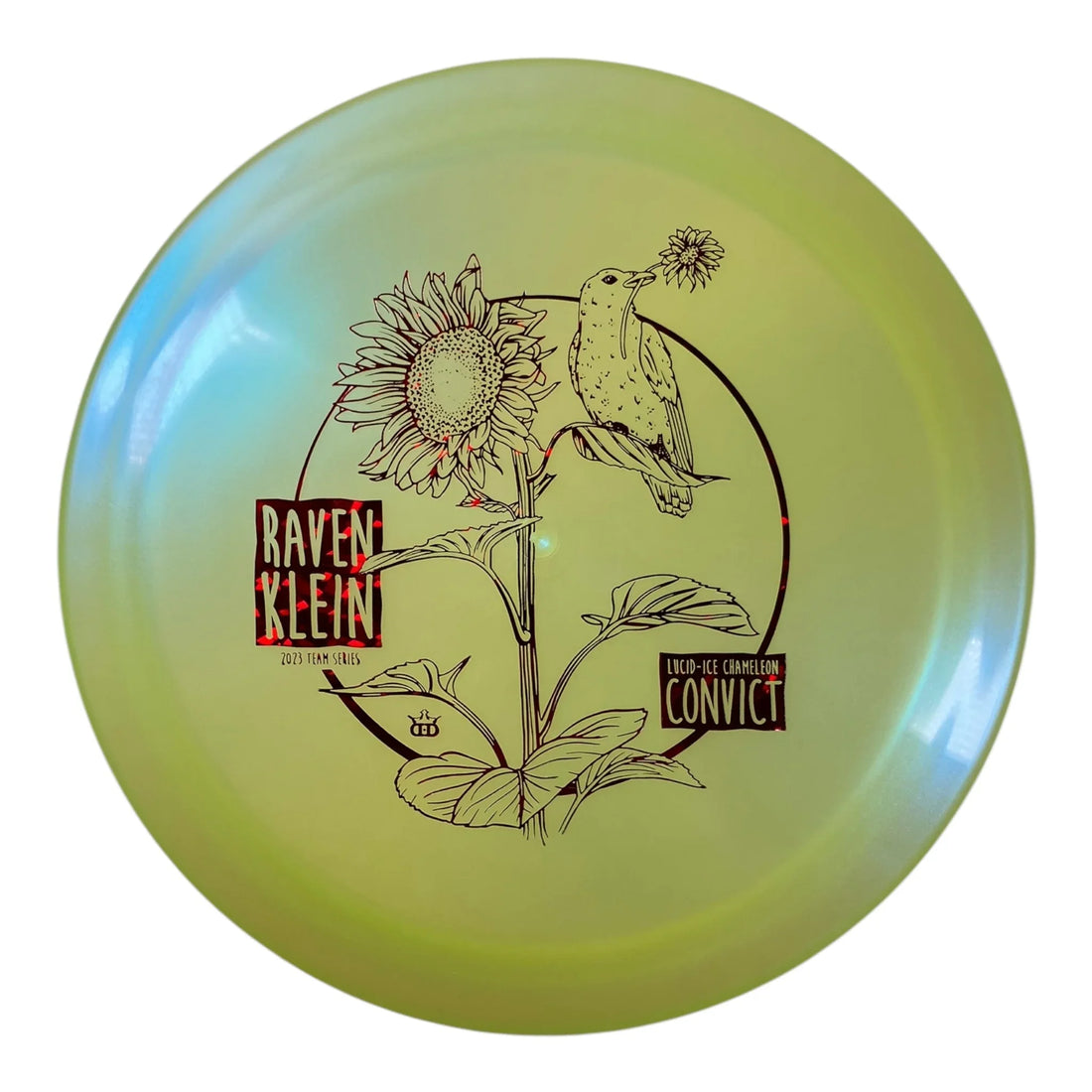 Dynamic Discs Criminal | Lucid-Ice Chameleon | Yellow/Red 175g (Raven Klein) Disc Golf