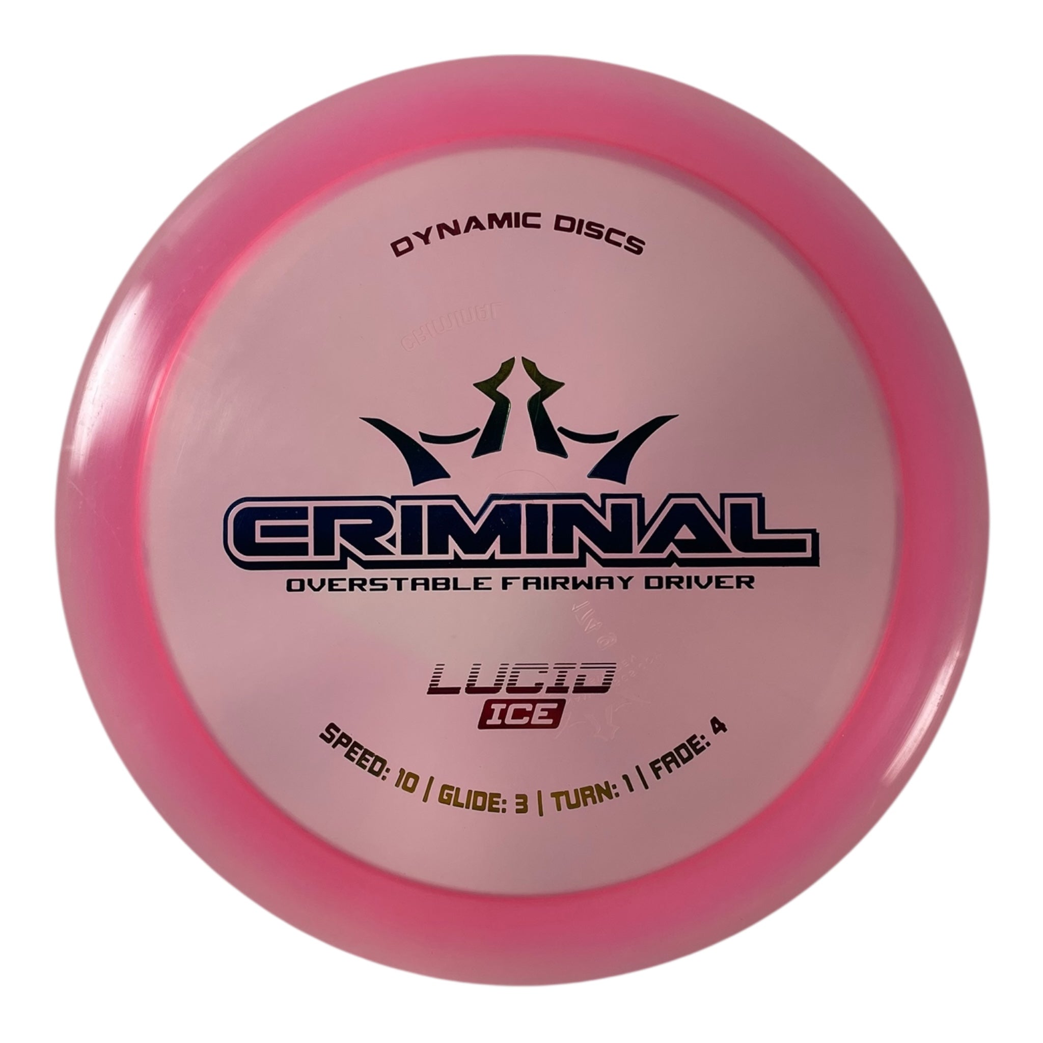 Dynamic Discs Criminal | Lucid-Ice | Pink/Rainbow 174g Disc Golf