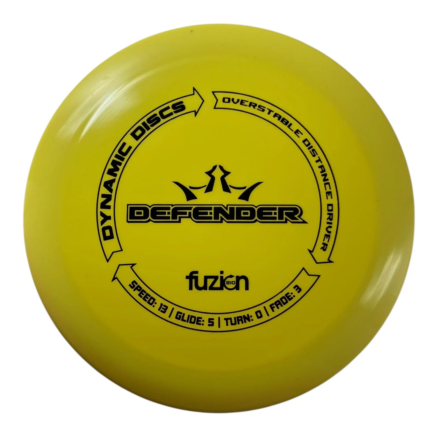 Dynamic Discs Defender | Biofuzion | Yellow/Black 174g Disc Golf