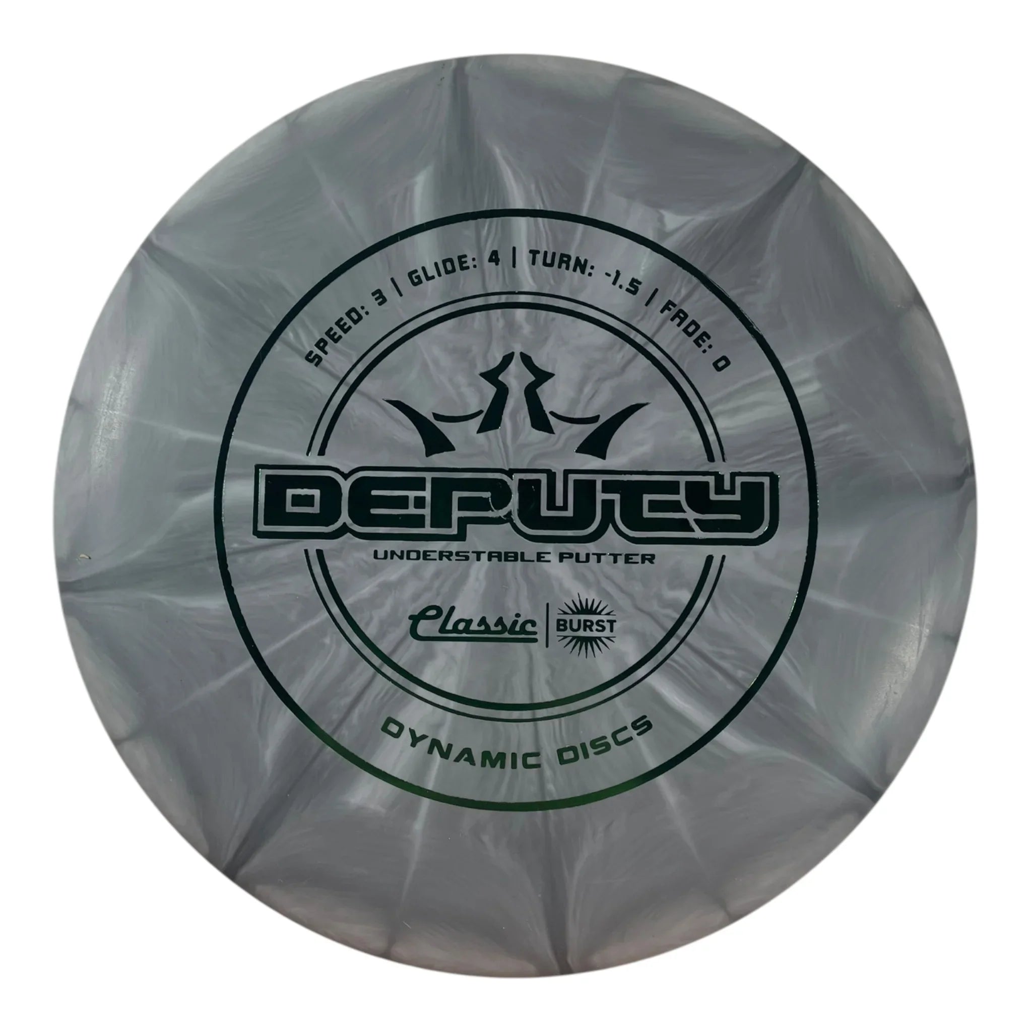 Dynamic Discs Deputy | Classic Burst | Grey/Green 173g Disc Golf