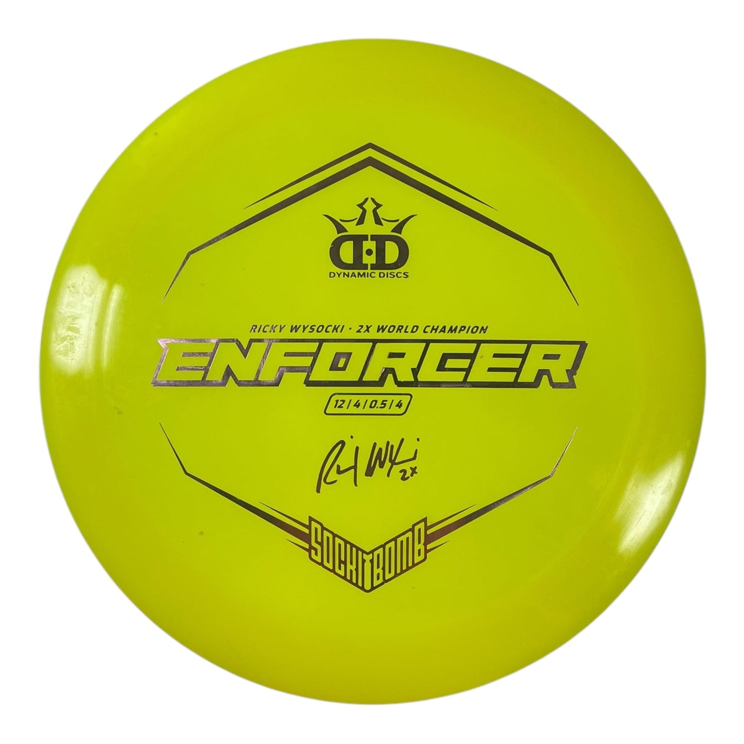 Dynamic Discs Enforcer | Lucid - Ice | Yellow/Pink 172g (Ricky Wysocki) Disc Golf