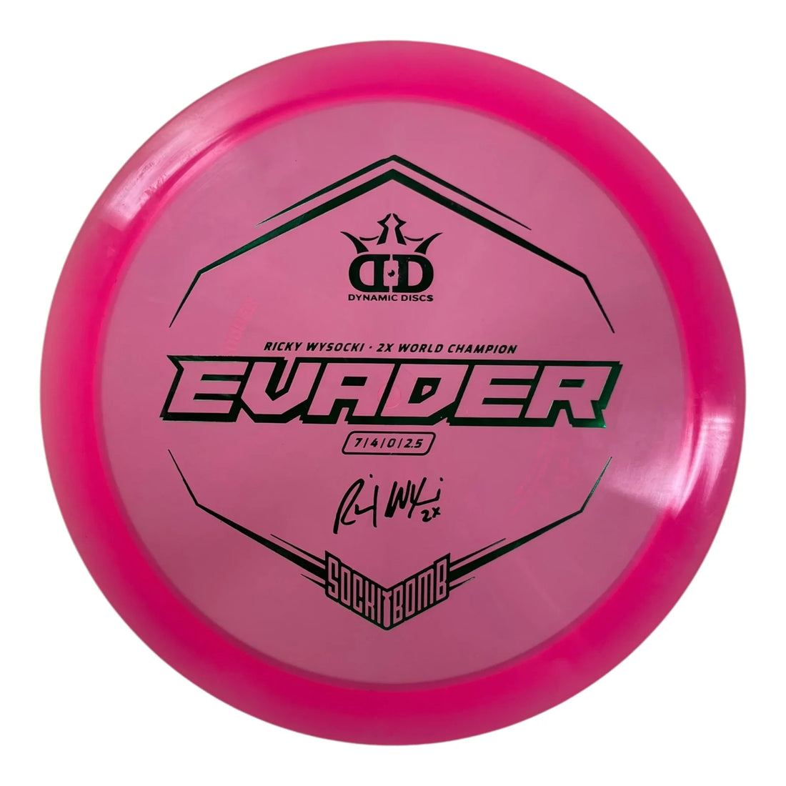 Dynamic Discs Evader | Lucid-Ice | Pink/Green 175g (Ricky Wysocki) Disc Golf
