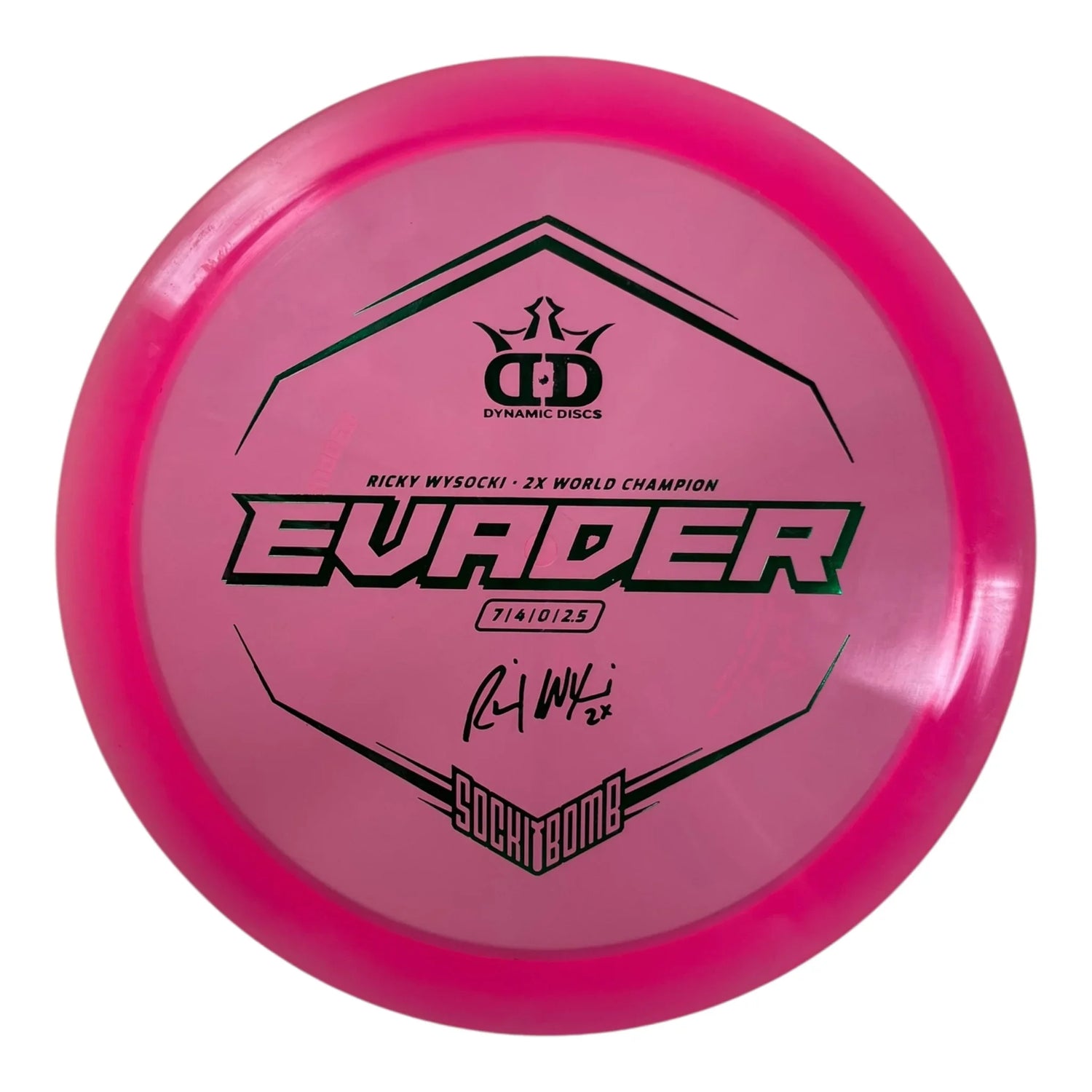 Dynamic Discs Evader | Lucid-Ice | Pink/Green 175g (Ricky Wysocki) Disc Golf