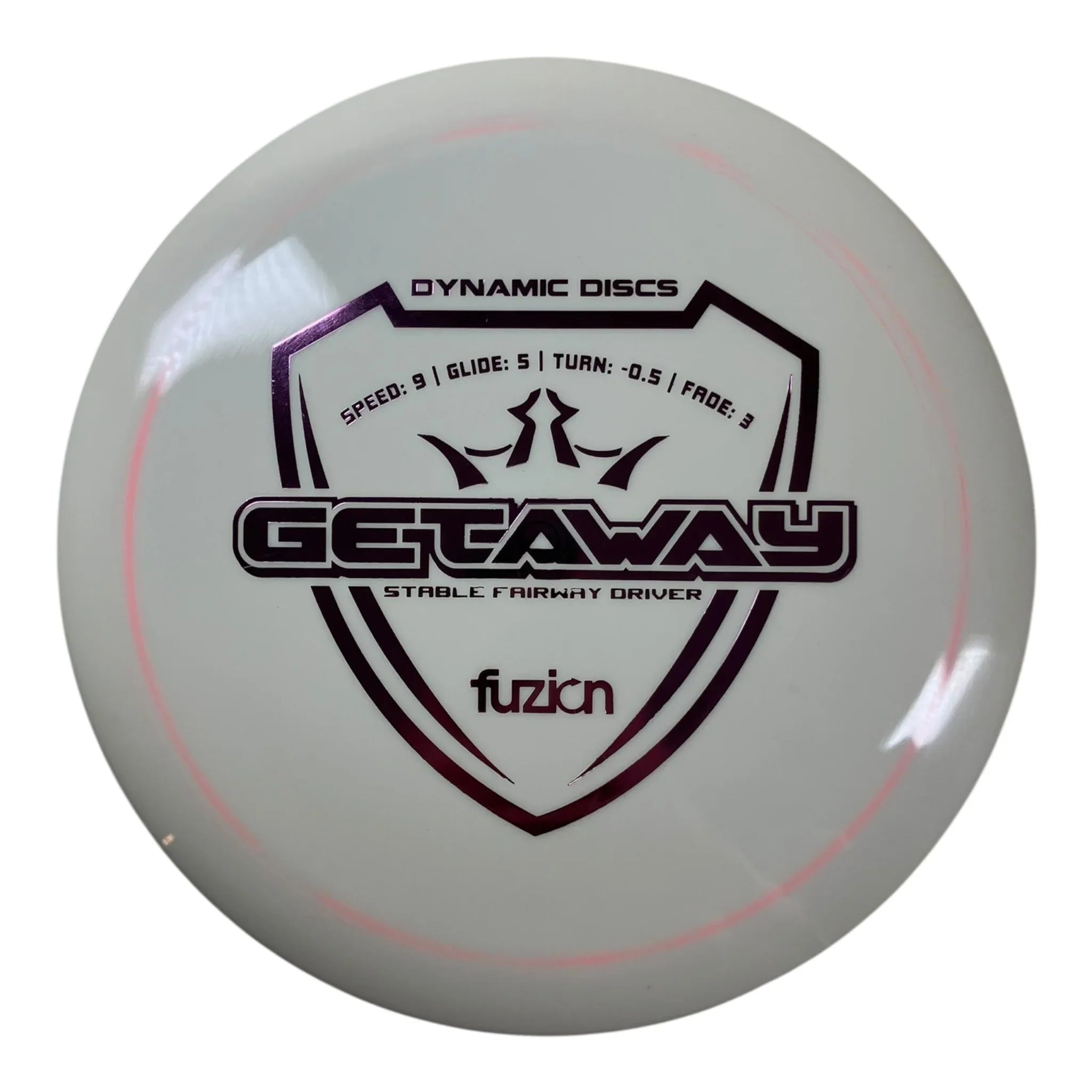 Dynamic Discs Getaway | Fuzion | White/Pink 173g Disc Golf