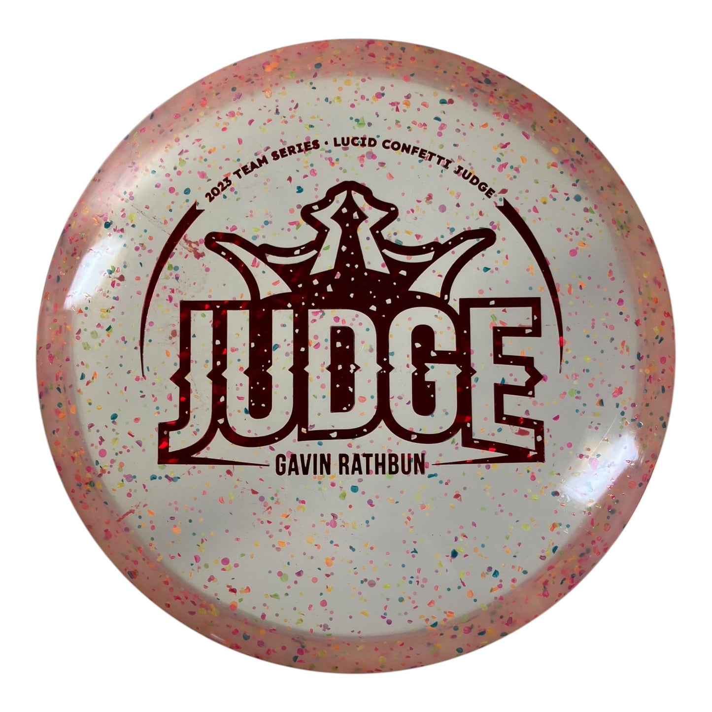 Dynamic Discs Judge | Lucid Confetti | Rainbow/Red 174g (Gavin Rathbun) Disc Golf