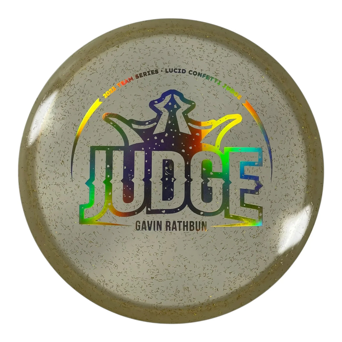 Dynamic Discs Judge | Lucid Confetti | Gold/Gold Holo 176g (Gavin Rathbun) Disc Golf