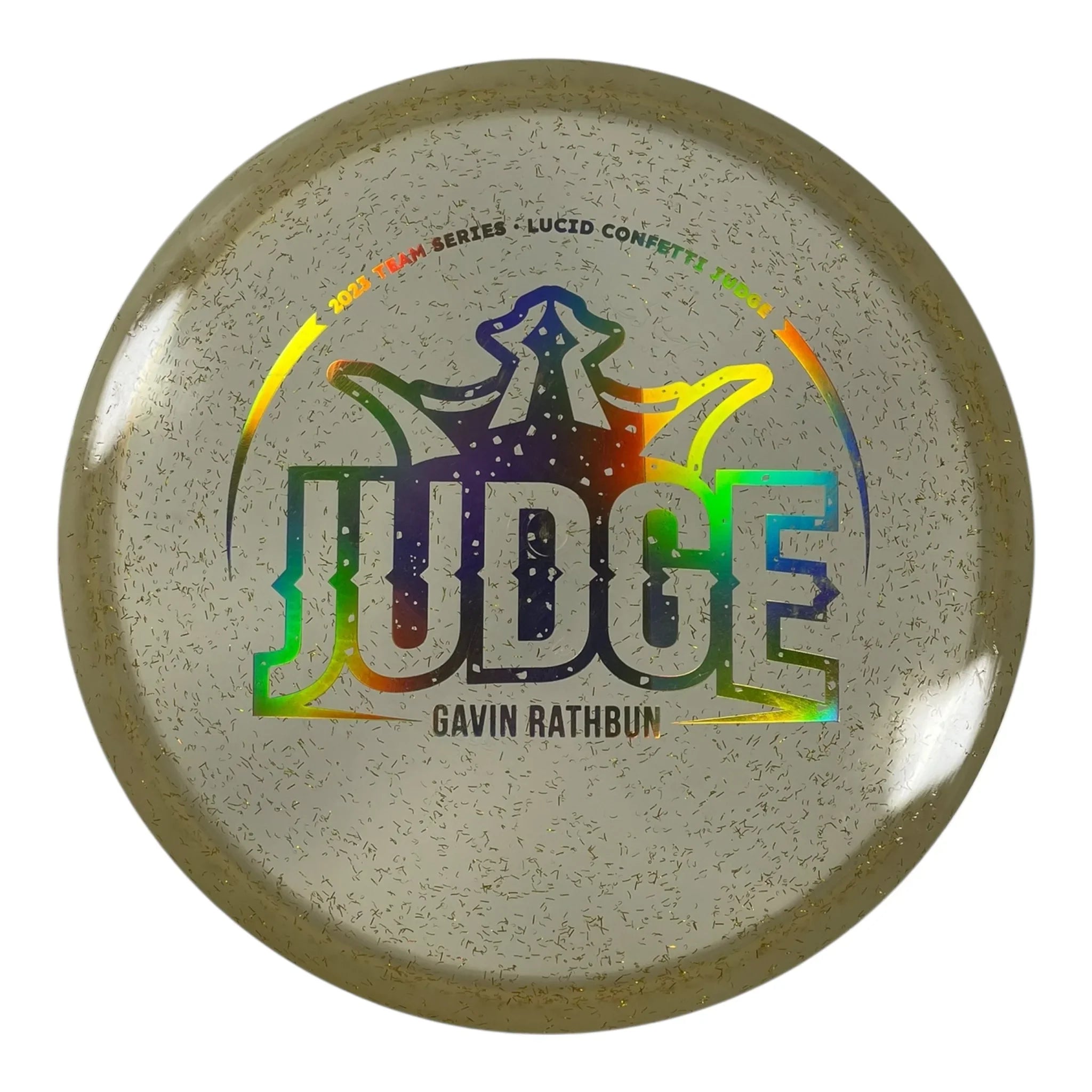Dynamic Discs Judge | Lucid Confetti | Gold/Gold Holo 176g (Gavin Rathbun) Disc Golf