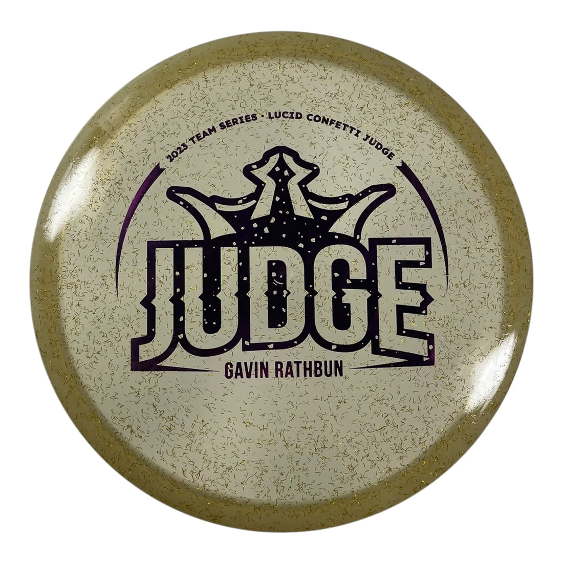 Dynamic Discs Judge | Lucid Confetti | Gold/Purple 176g (Gavin Rathbun) Disc Golf