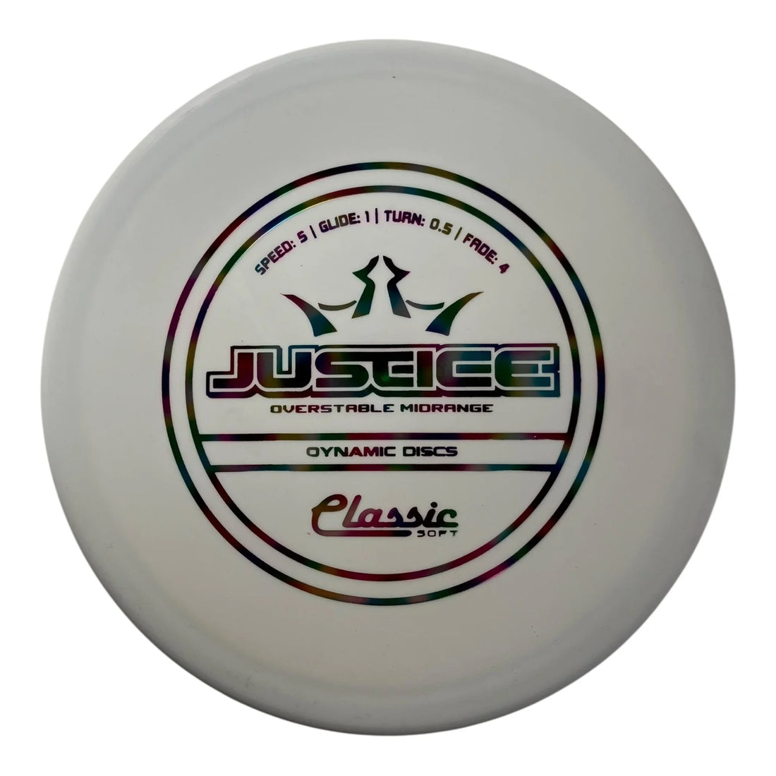 Dynamic Discs Justice | Classic Soft | White/Rainbow 173g Disc Golf