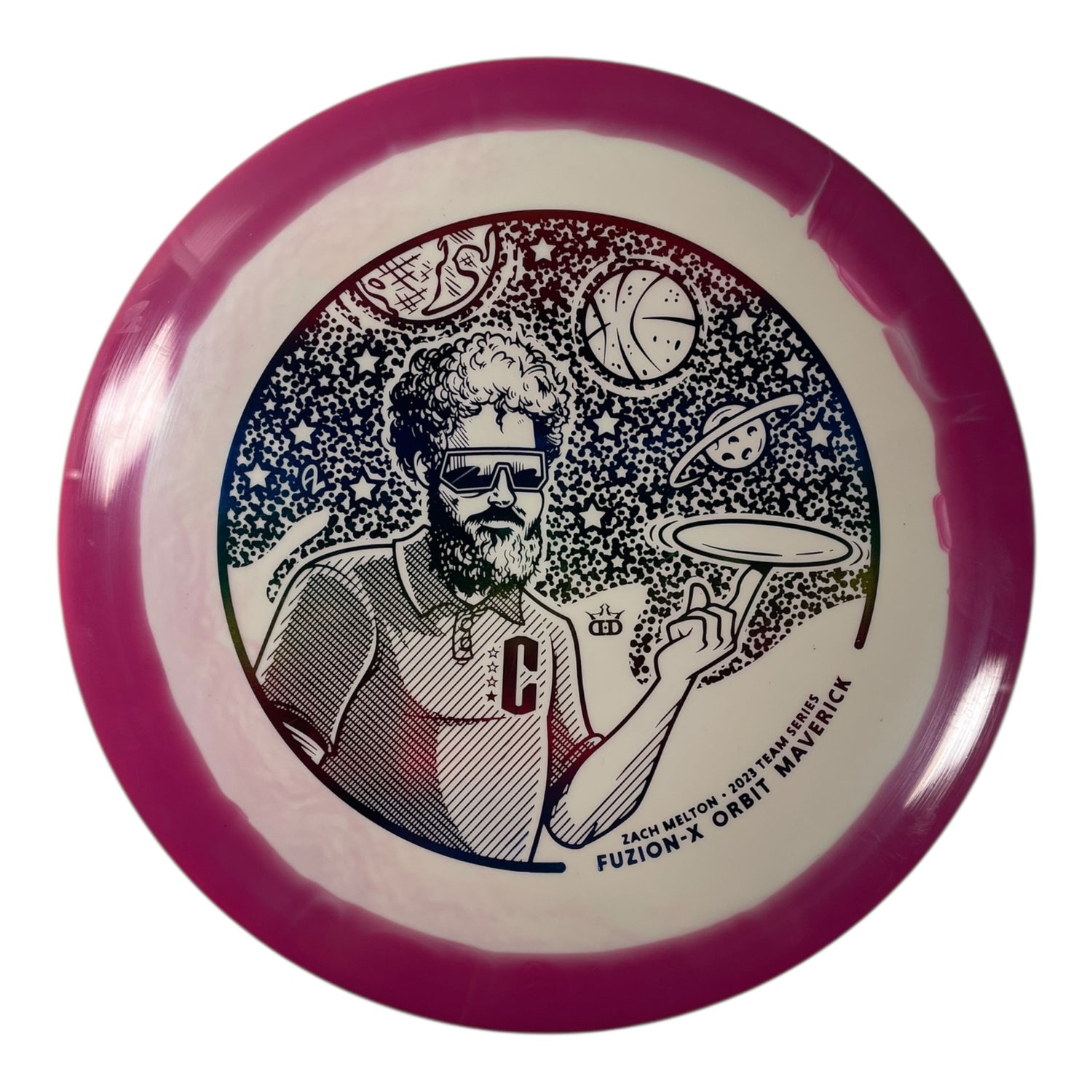 Dynamic Discs Maverick | Fuzion-X Orbit | Pink/Rainbow 173g (Zach Melton) Disc Golf