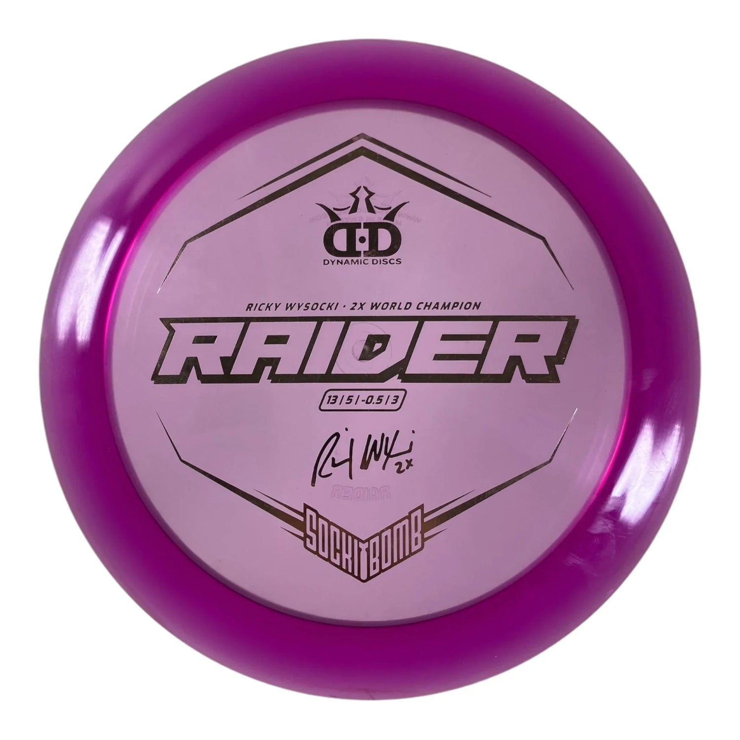 Dynamic Discs Raider - Used Good | Lucid - Ice | Purple/Gold 171g (Ricky Wysocki) Disc Golf