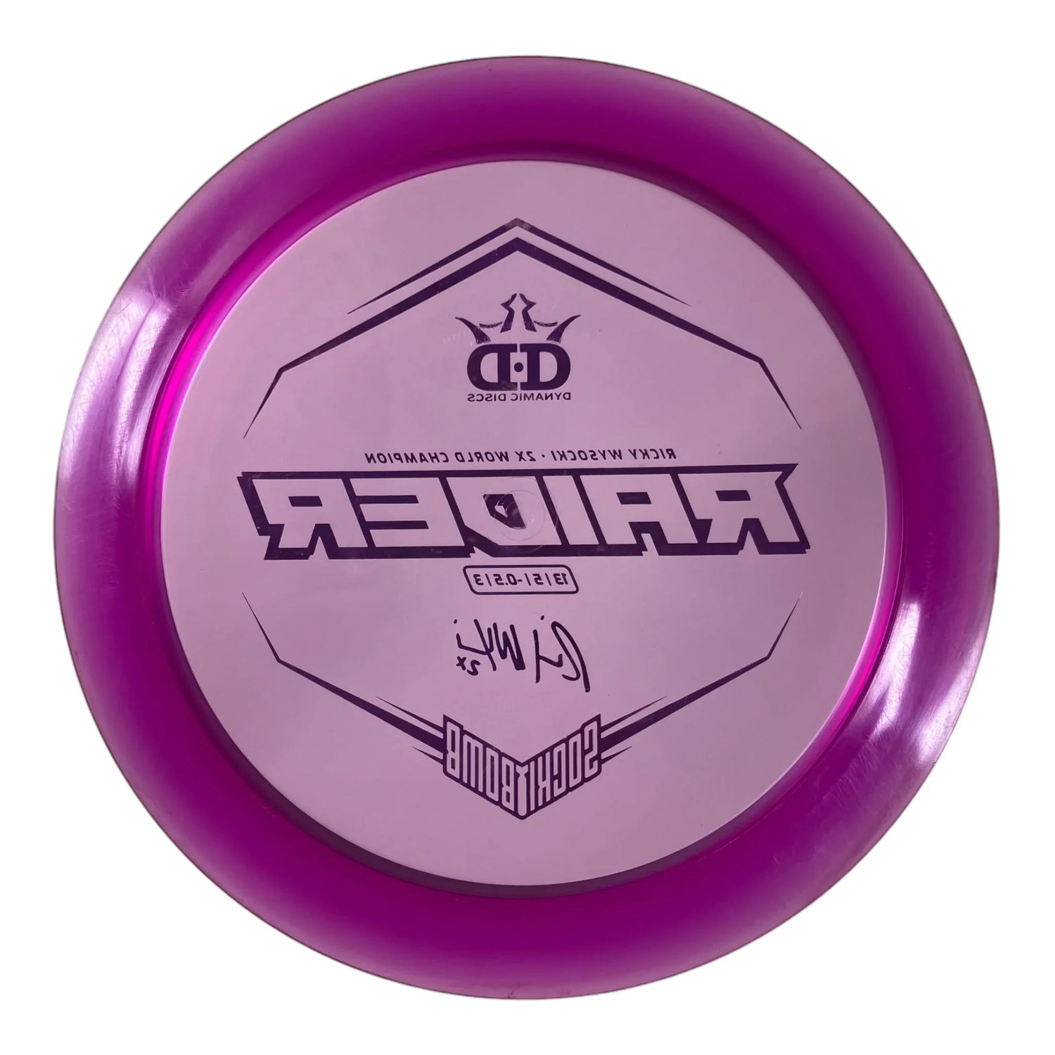 Dynamic Discs Raider - Used Good | Lucid - Ice | Purple/Gold 171g (Ricky Wysocki) Disc Golf