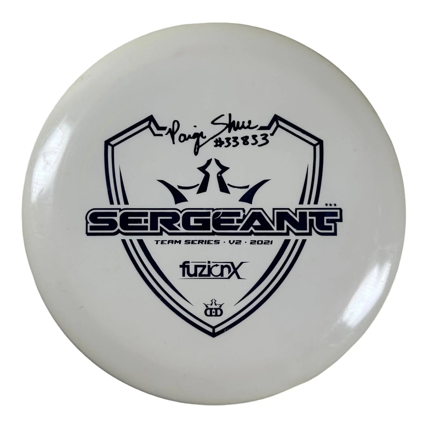 Dynamic Discs Sergeant - Used Good | Fuzion - X | White/Blue 176g (Paige Shue) Disc Golf