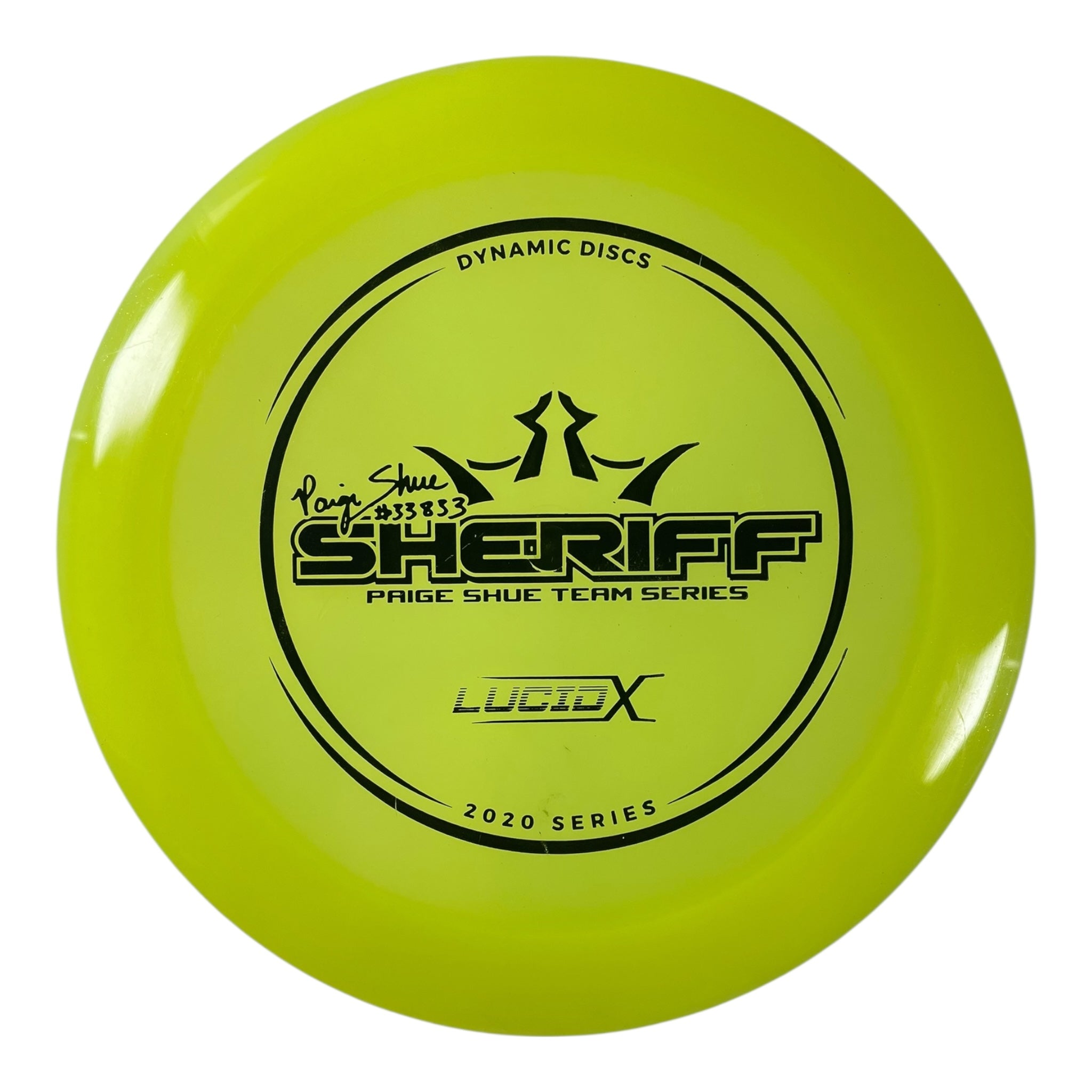 Dynamic Discs Sheriff | Lucid-X | Yellow/Black 175g (Paige Shue) Disc Golf