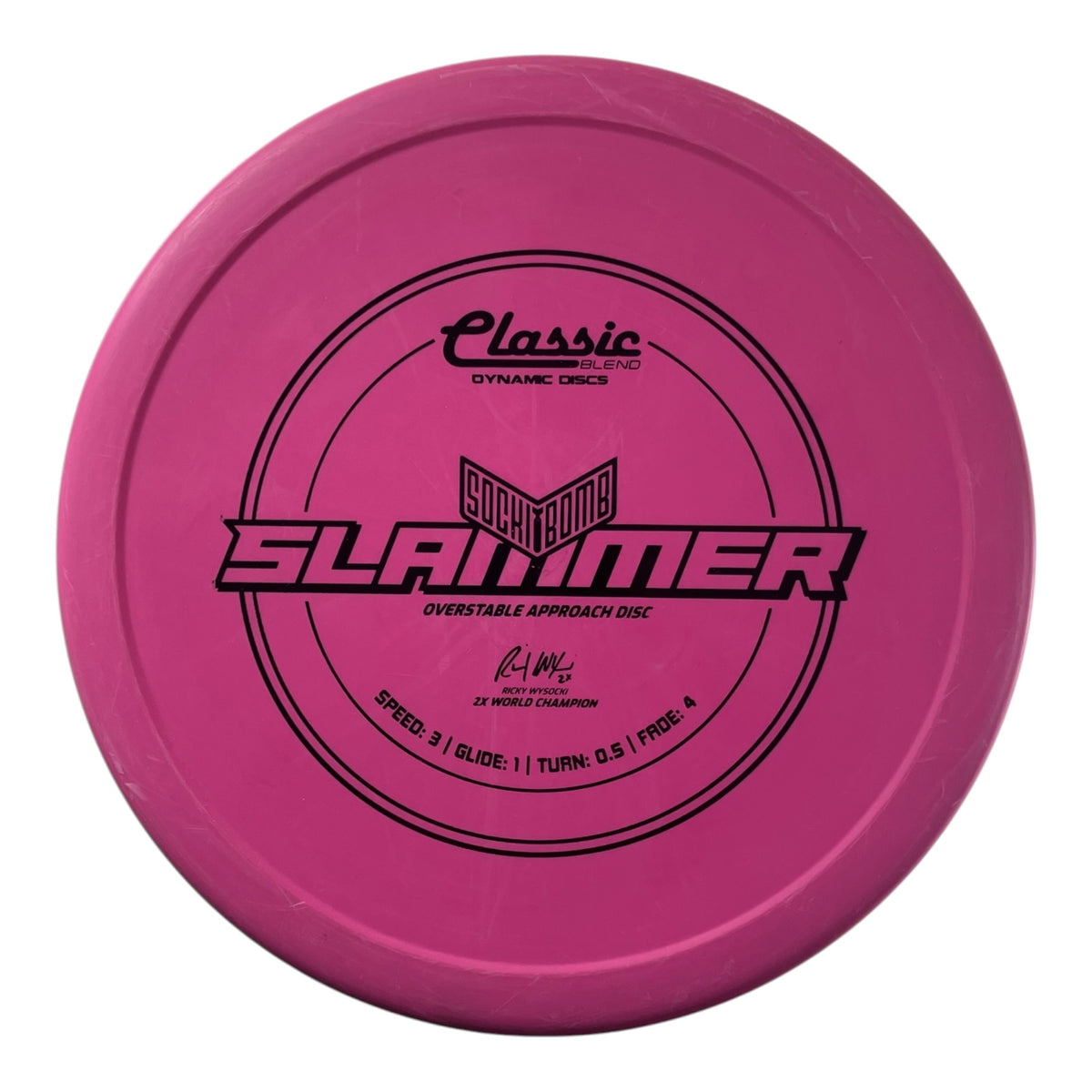 Dynamic Discs Slammer - Used Like New | Classic | Pink/Black 173g (Sockibomb) Disc Golf