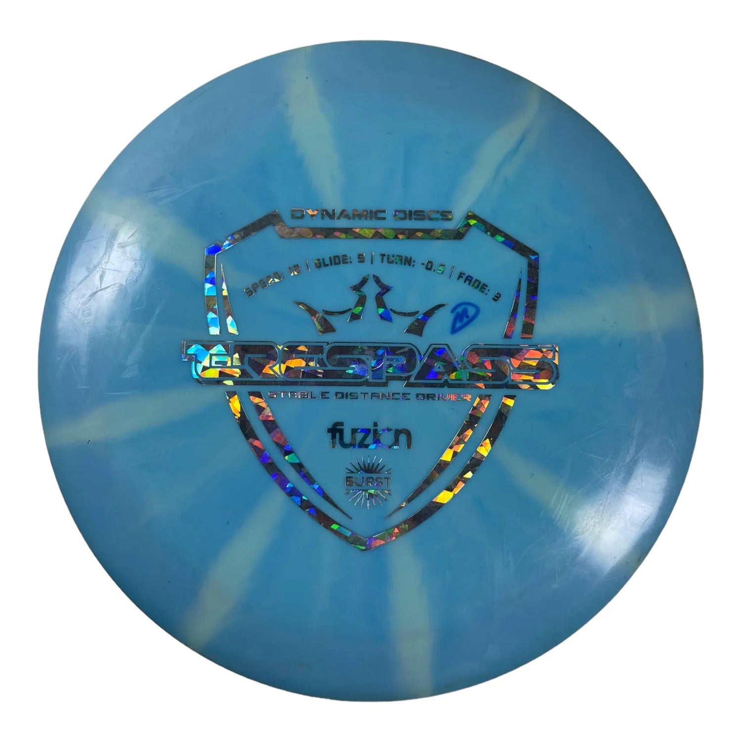 Dynamic Discs Trespass - Used Good | Fuzion Burst | Blue/Holo 175g Disc Golf